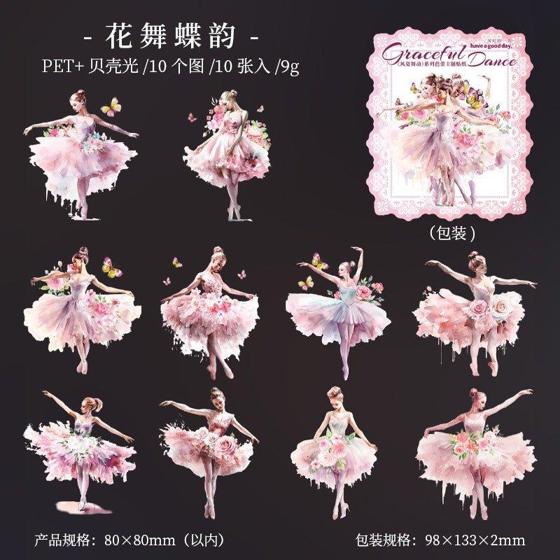1132 Shell Light Stickers Attractive Dancing Series Ballet Theme