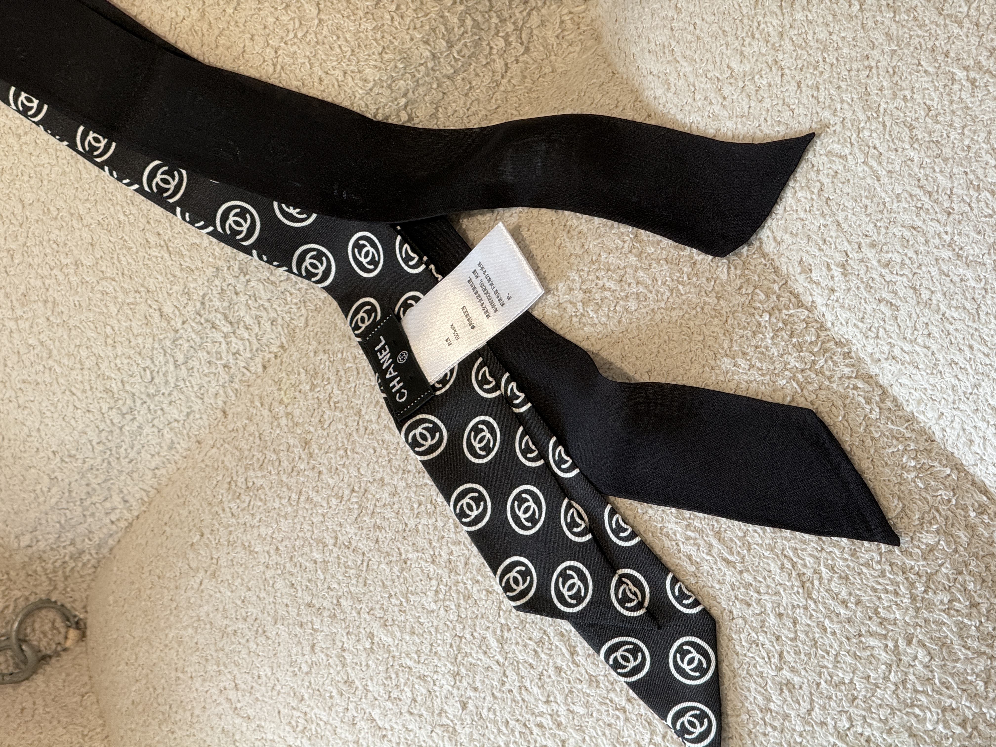 Chanel All-over Interlocking C Twilly Scarf