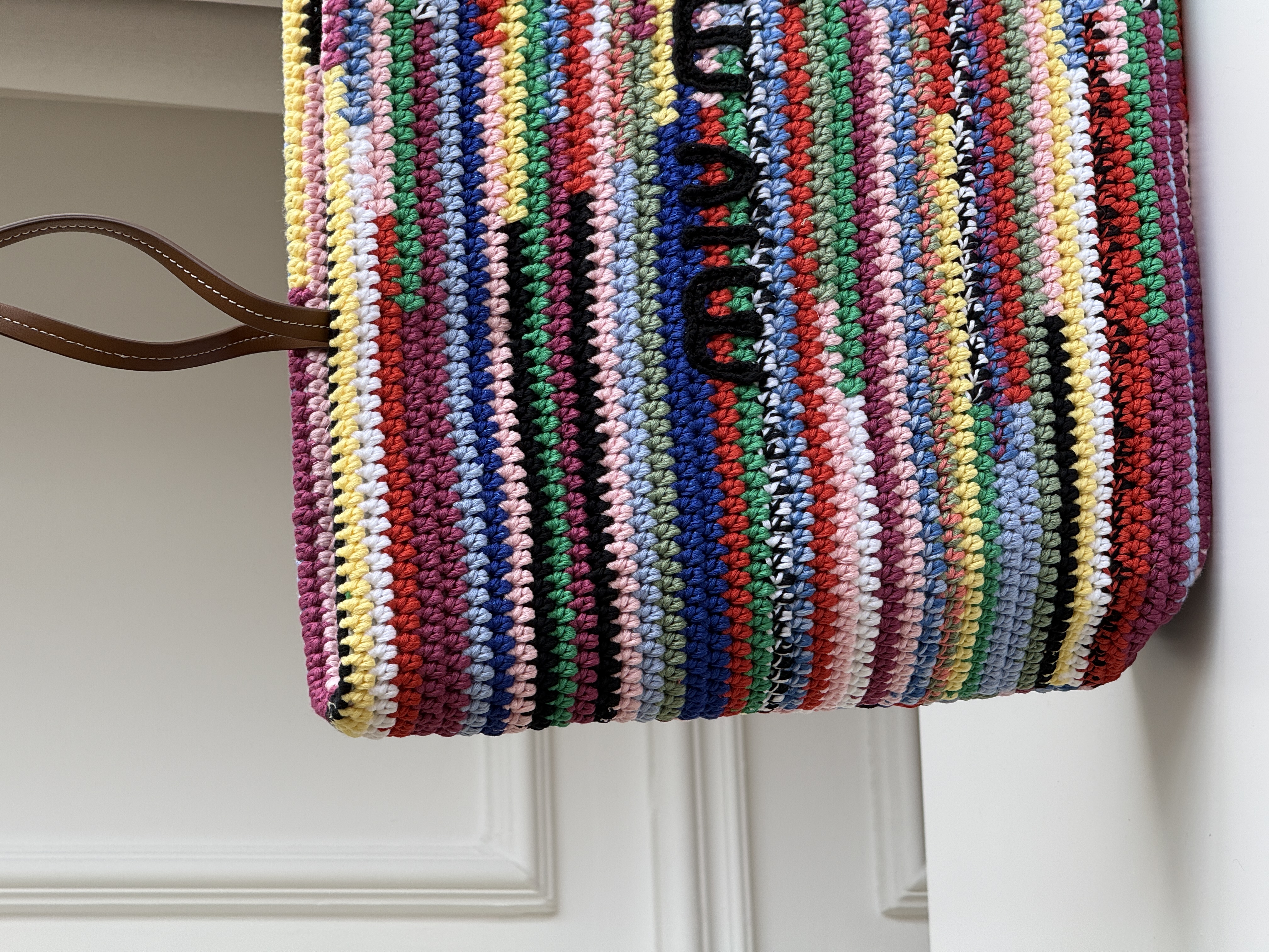 Miu Miu Rainbow Crochet Tote Bag