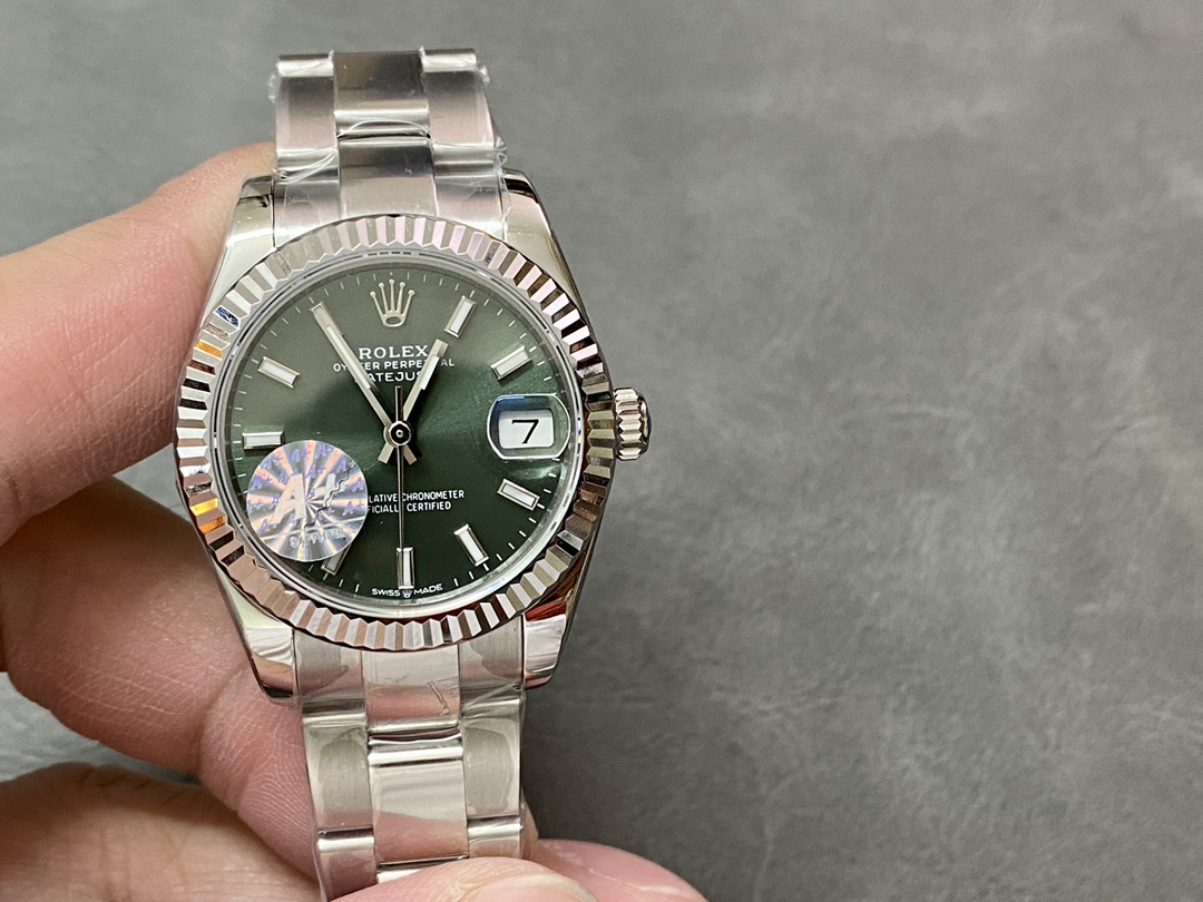 Rolex Datejust 31 White Gold Mint Green Dial M278274 0017 Women's Watch