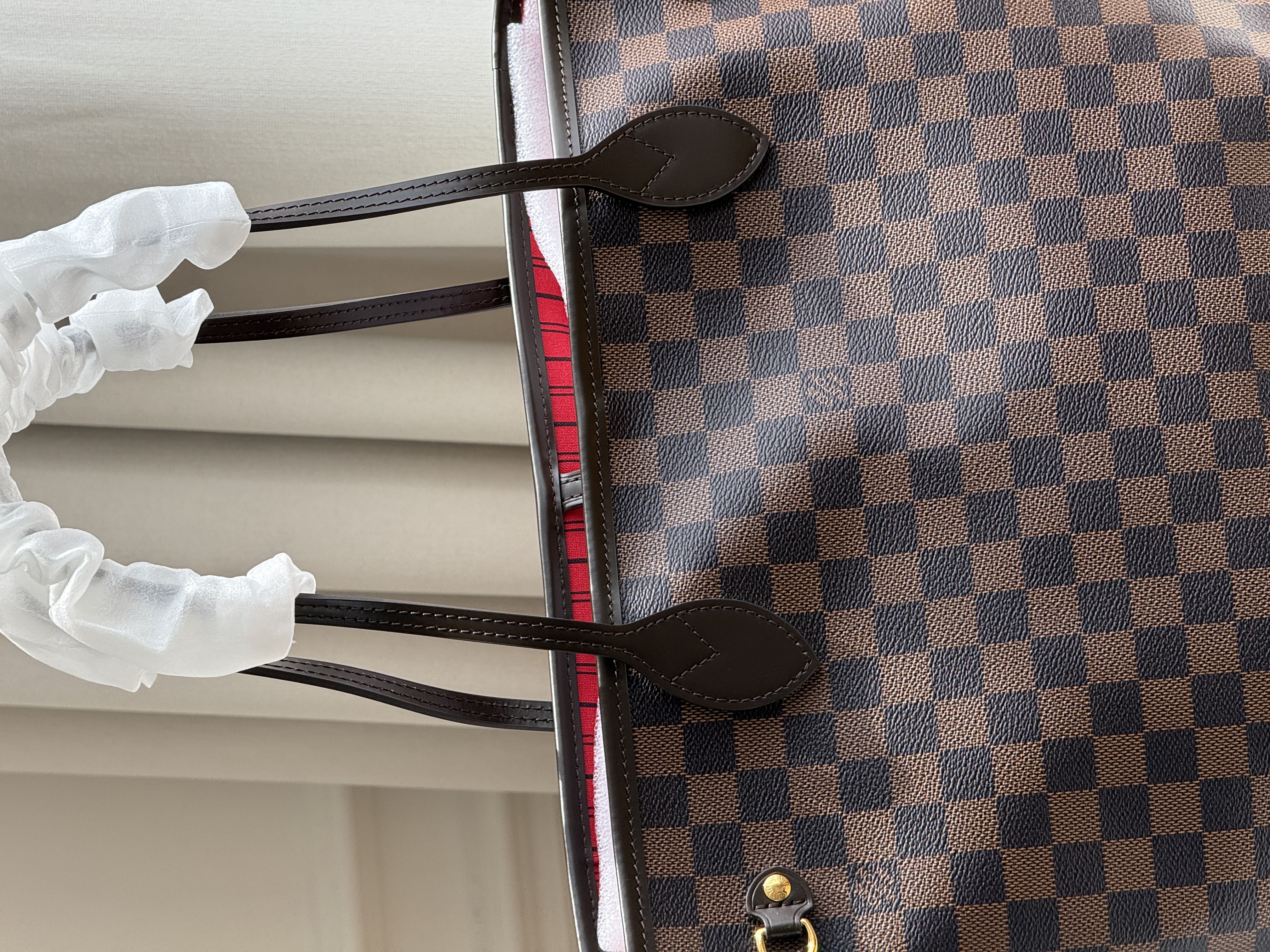 Louis Vuitton Neverfull MM Damier Ebene Check Tote Bag