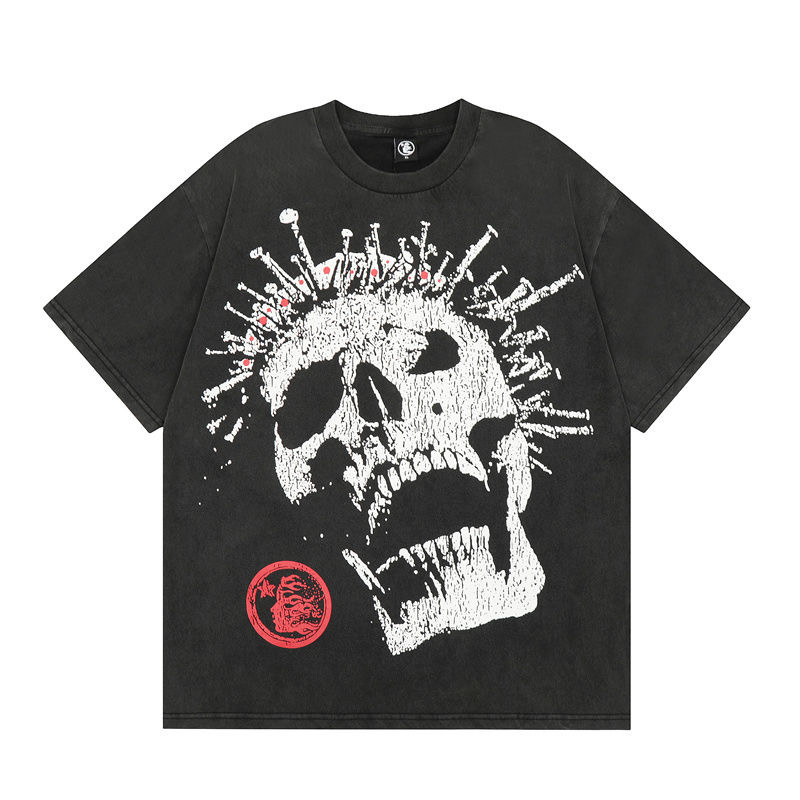 black big skull logo T