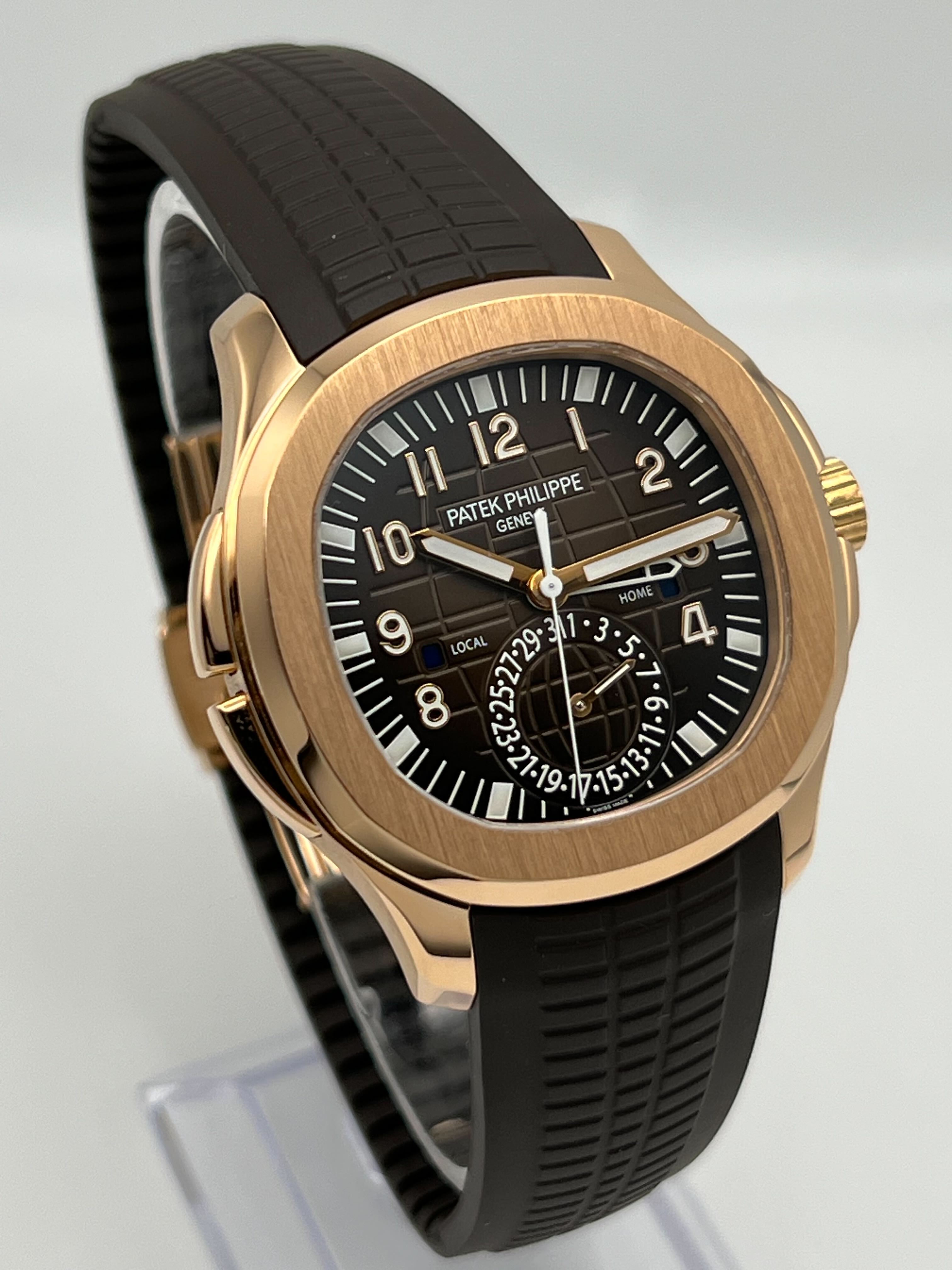 Patek Philippe Aquanaut Travel Time Brown Dial Rose Gold 5164R-001【1:1 Replica】