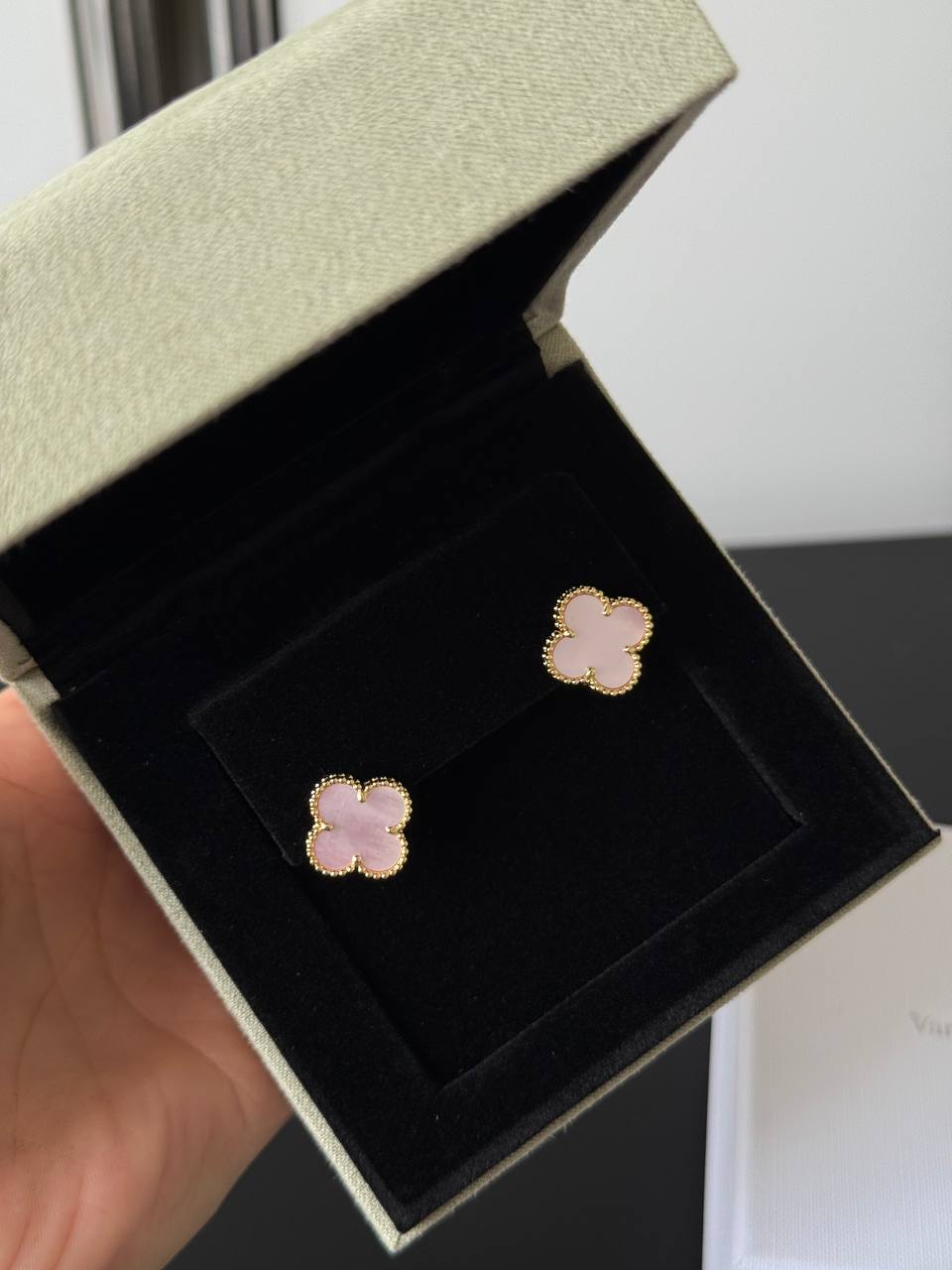 Van Cleef & Arpels Vintage Alhambra Pink Mother-of-Pearl Stud Earrings