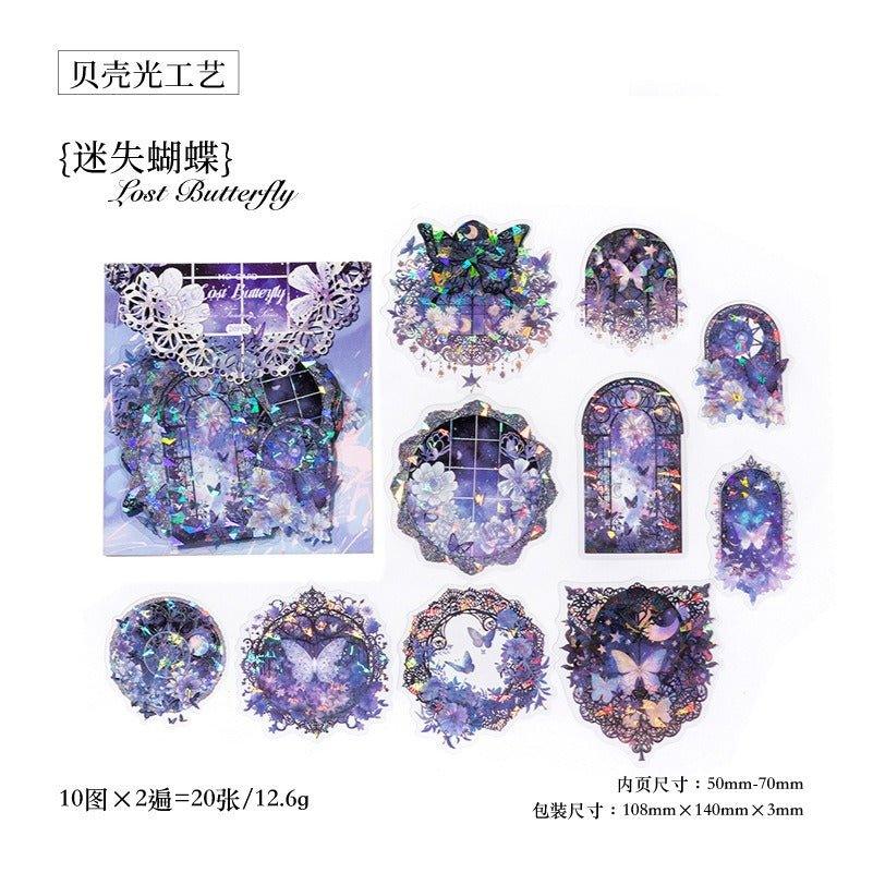 1114 PET Ice Crystal Sticker Pack Lace Cherry Dream Series
