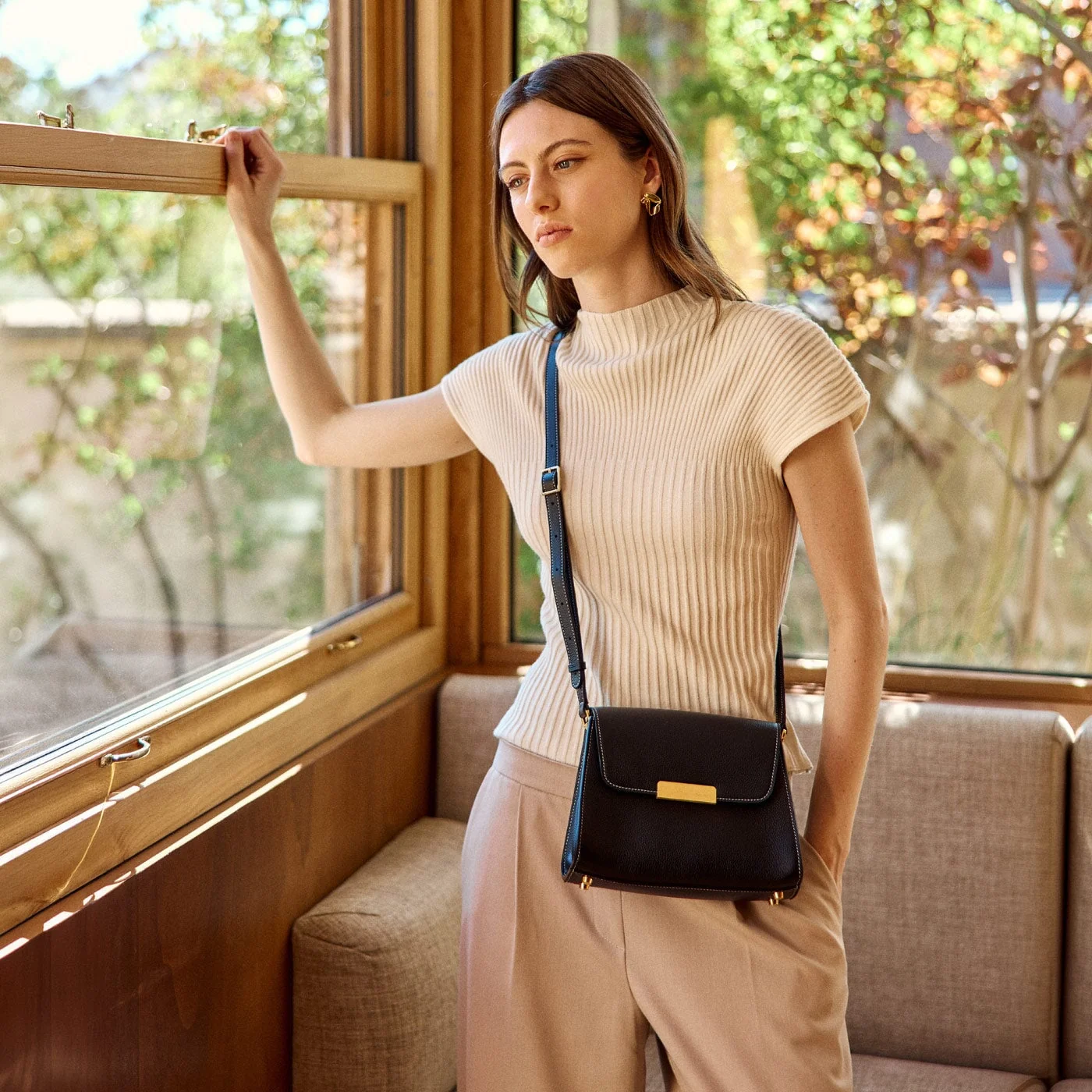 Mini Amelot  - Cuir Grainé Noir
