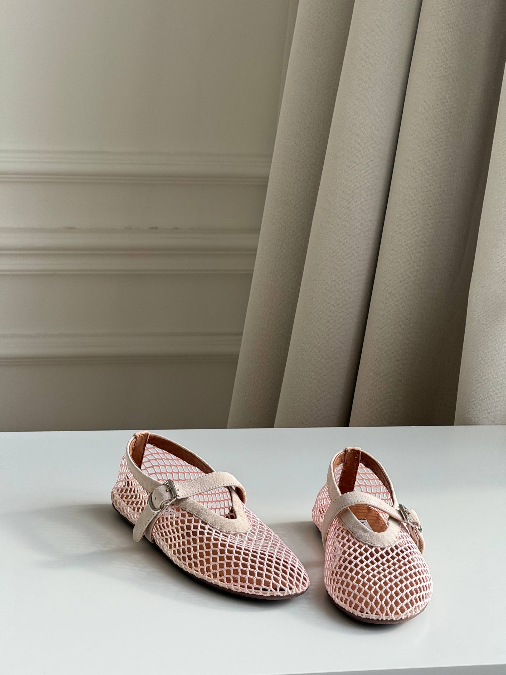 Mesh Mary Jane Flat Shoes
