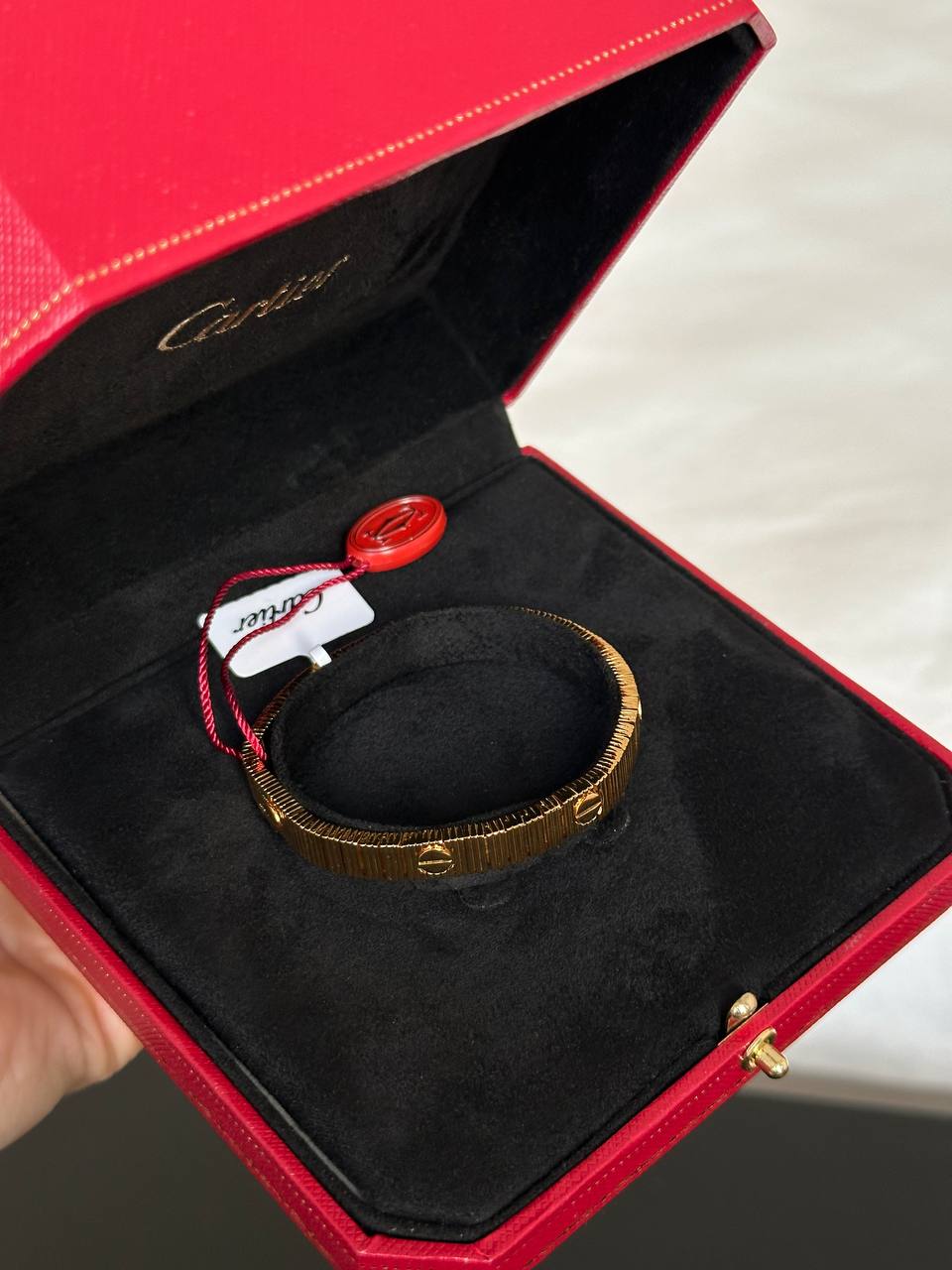 Cartier Love 18K Yellow Gold Grooved Narrow Bracelet