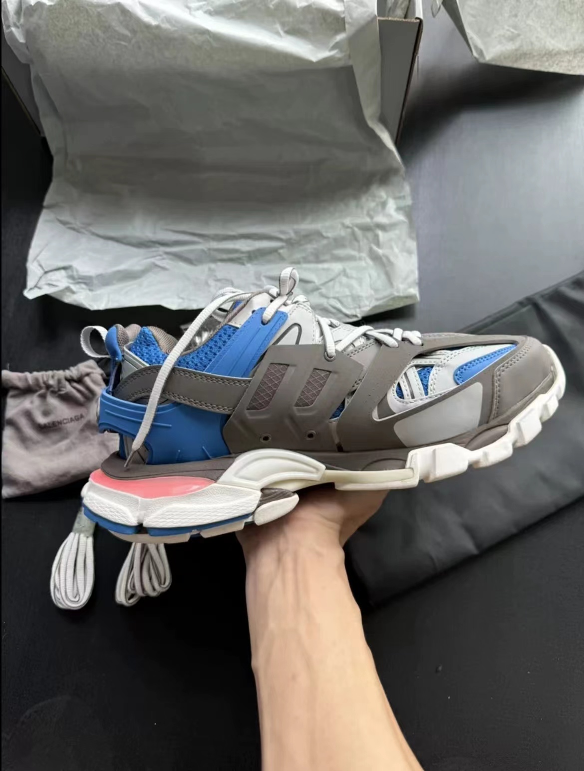Special price Balenciaga LED track 3.0 Blue Grey （LED only can ship USPS）