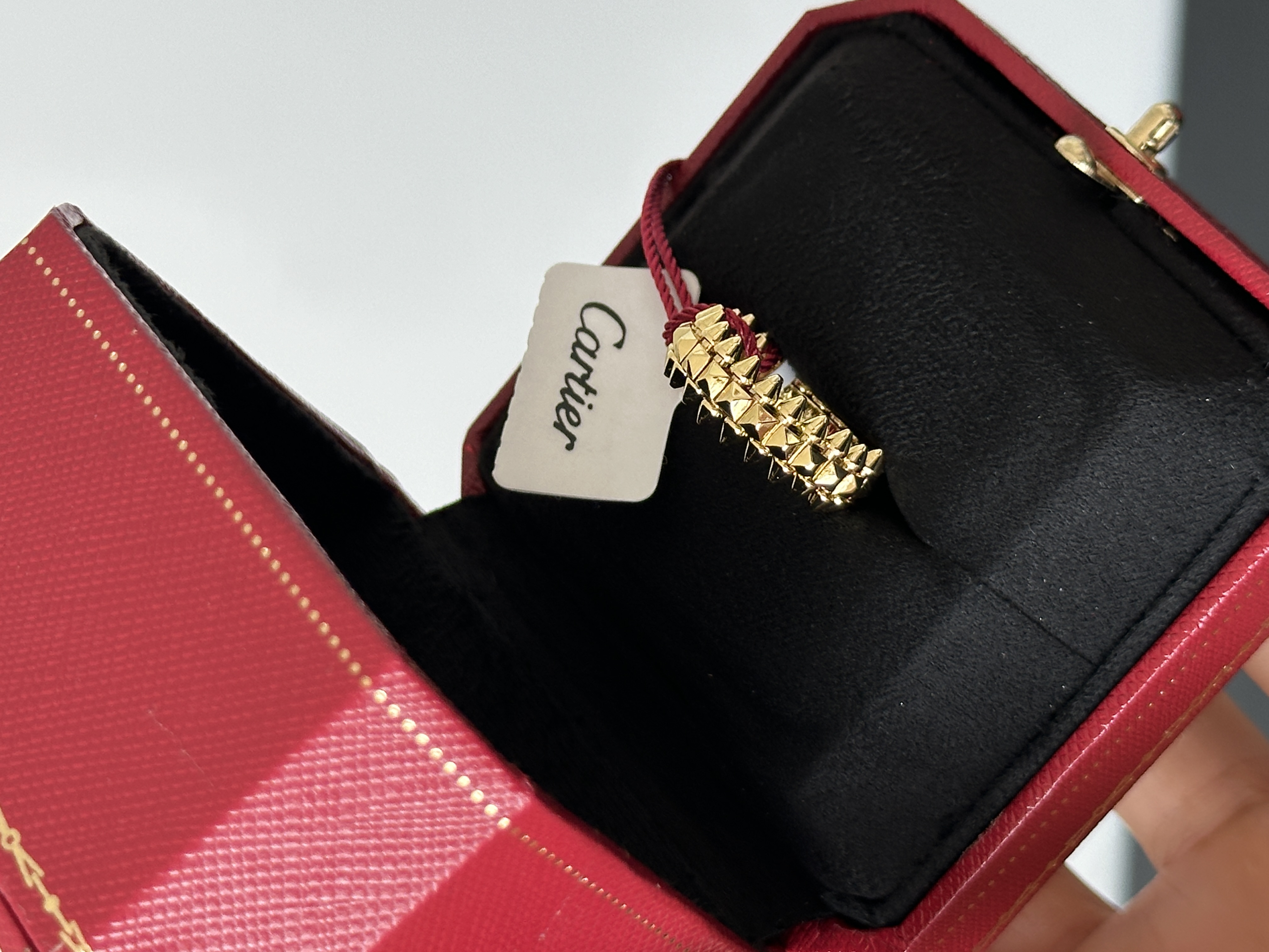 Double Layer Spike Stud Gold Plated Band Ring