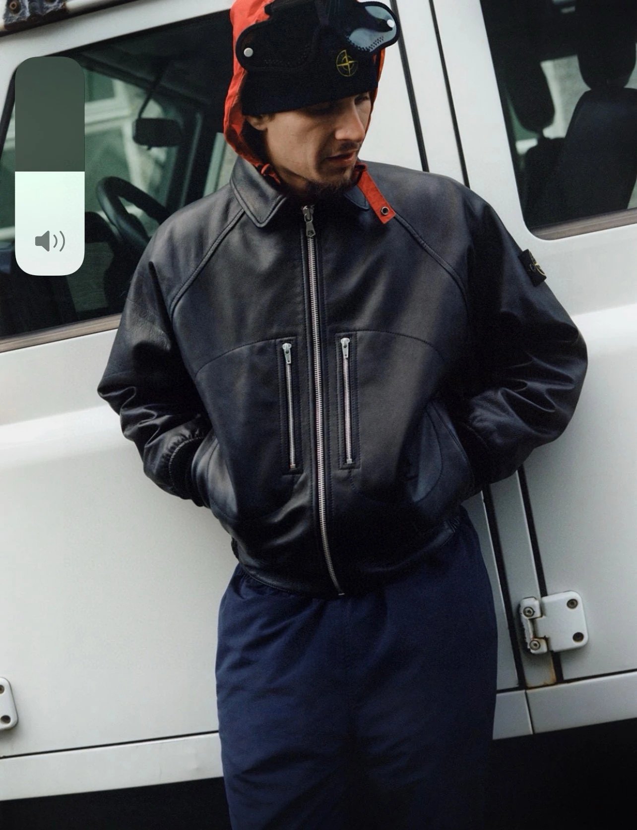 1:1 Best Quality Stone island Sup Leather Jacket 2 Colors