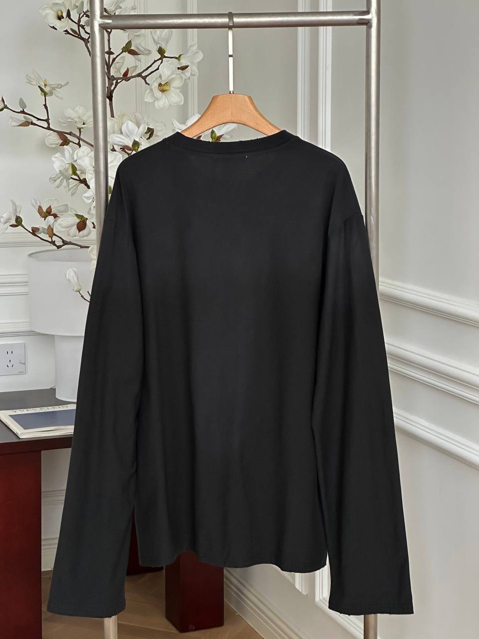 Acne Studios 1996 STOCKHOLM Vintage Letter Print Crew Neck Oversized Long Sleeve T-shirt