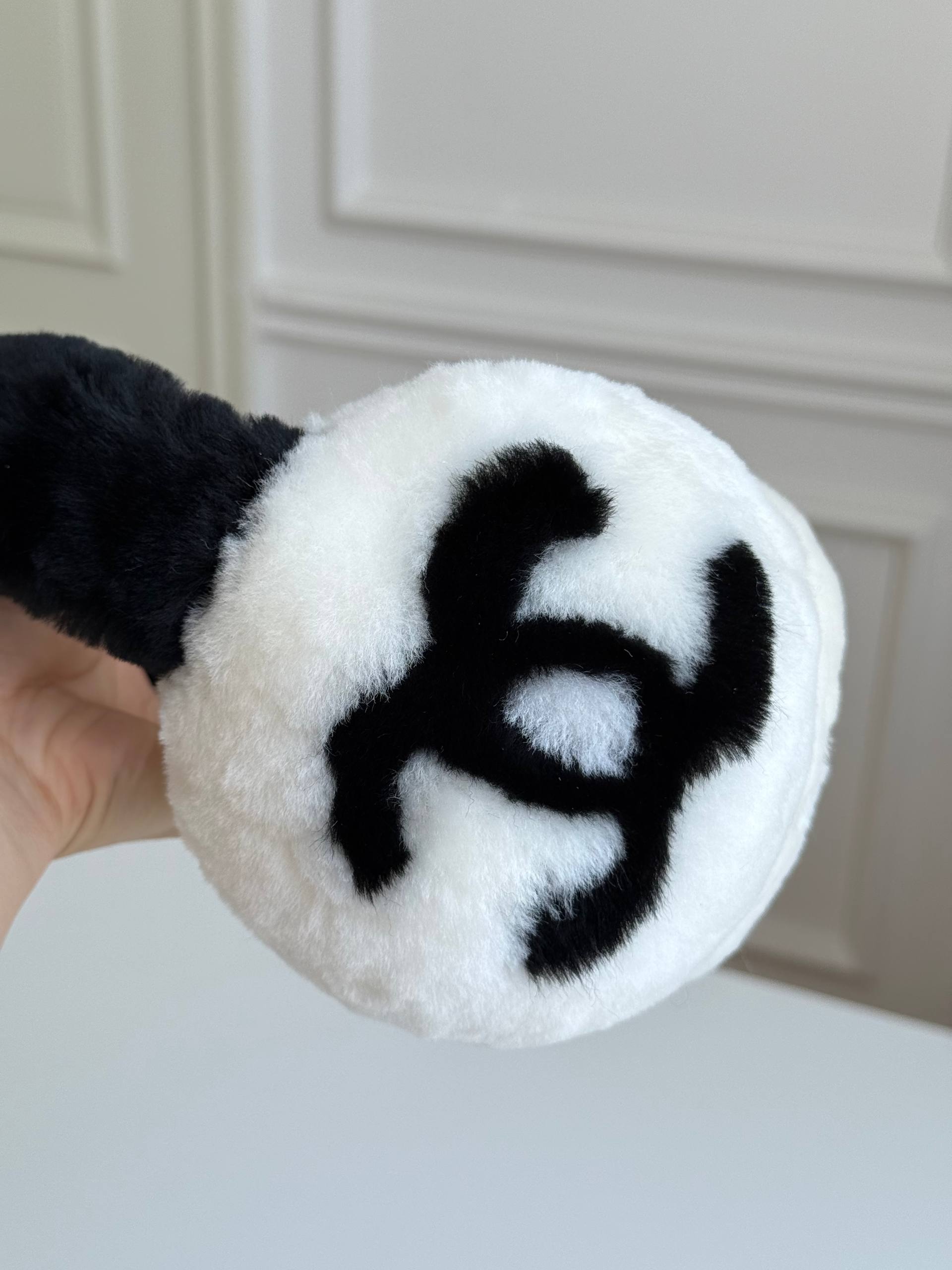 Chanel CC Logo Shearling Earmuffs