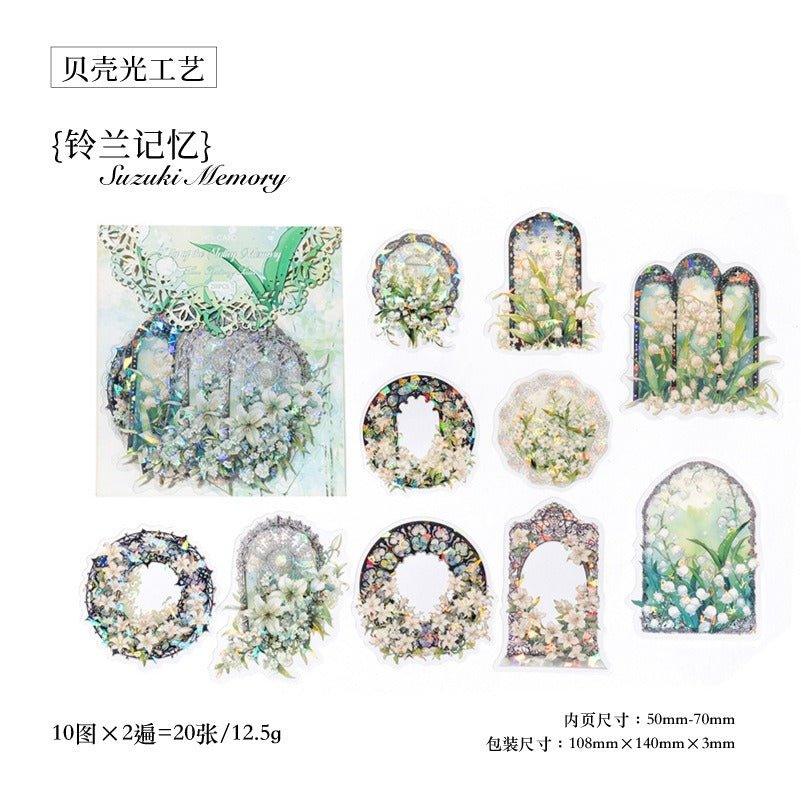 1114 PET Ice Crystal Sticker Pack Lace Cherry Dream Series