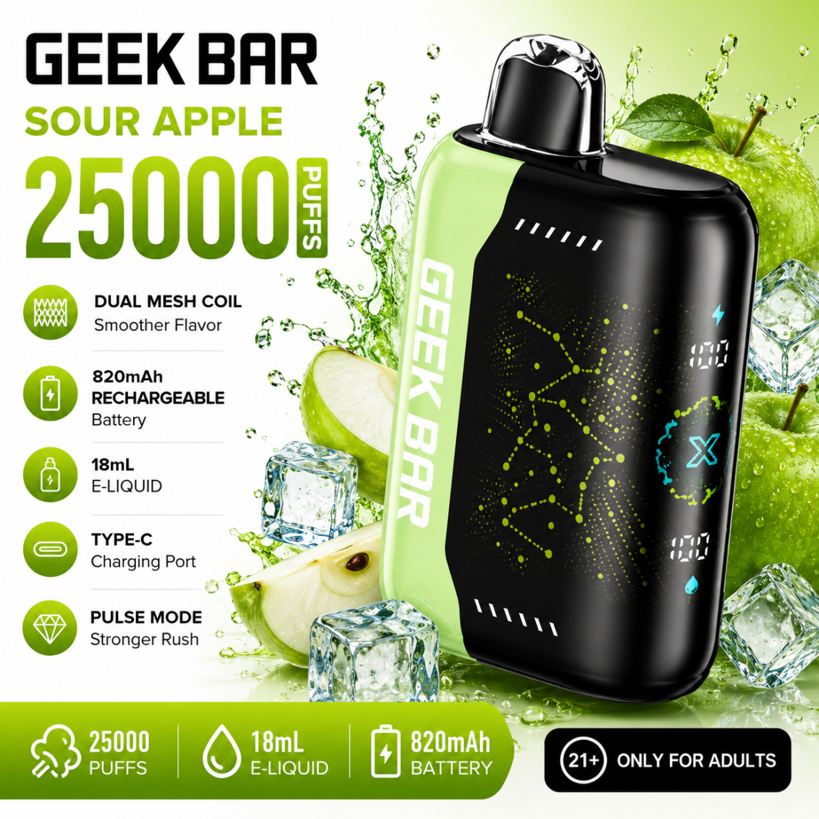 🔥GEEK BAR Disposable e-cigarettes - 25000 puffs👉Delivered Within 1–3 Business Days！