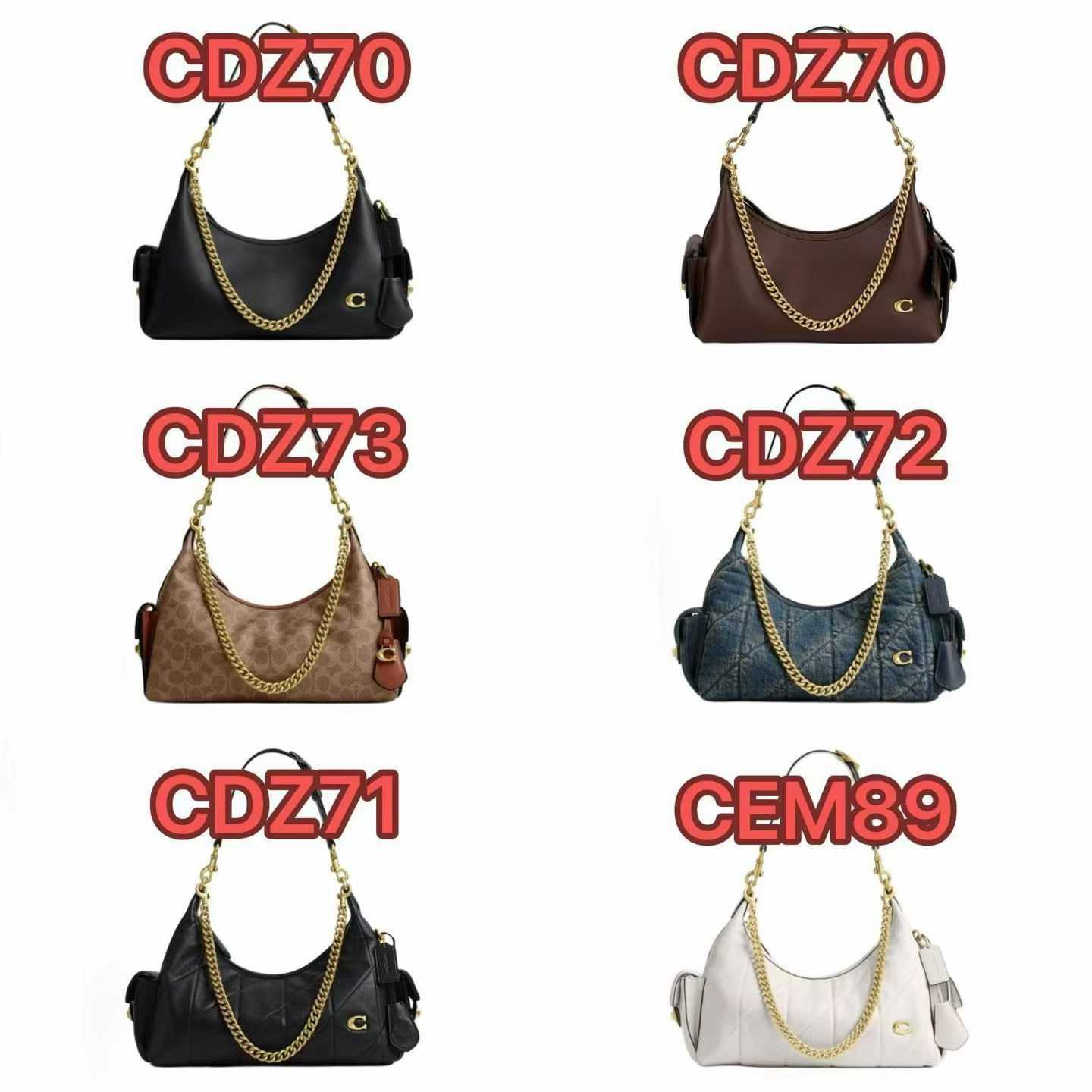 Women Handbag CDZ70 CDZ71 CDZ72 CDZ73 CEM89 Pocket Juliet 30 Shouder Chain Bag
