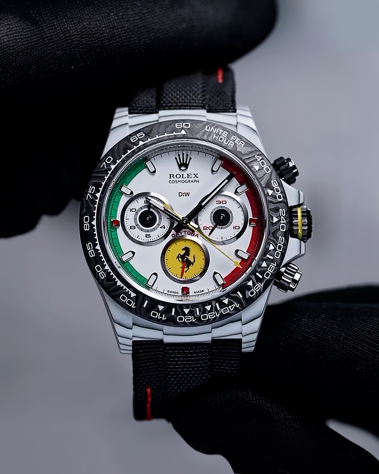 DiW Rolex Daytona FERRARI WATCH CarboQuartz【1:1 Replica】