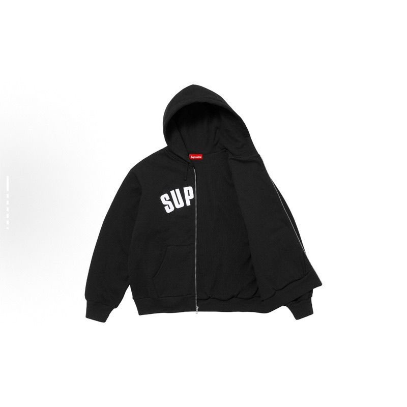 SupFW24 chest logo print and plush comfortable hooded American sweatshirt