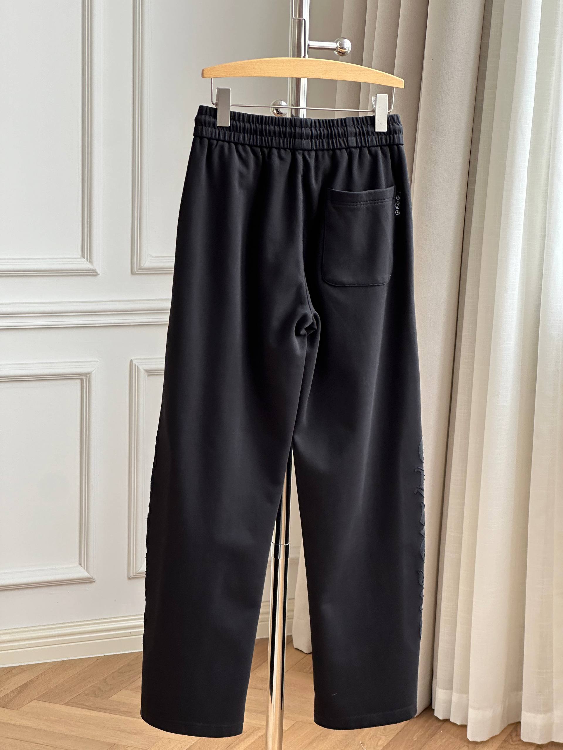 Chrome Hearts Gothic Letter Embroidery Wide-Leg Sweatpants
