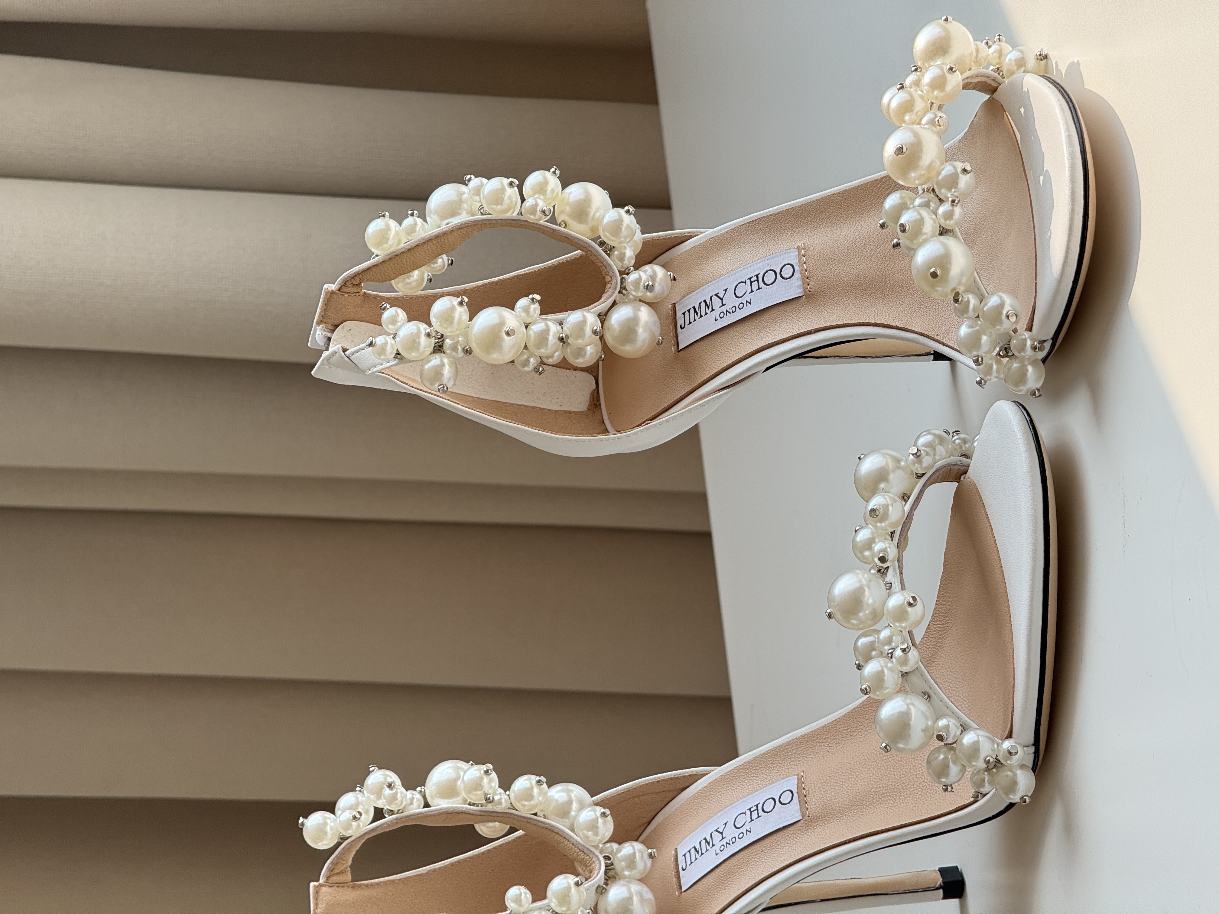 Jimmy Choo Aura Pearl Stiletto Sandals
