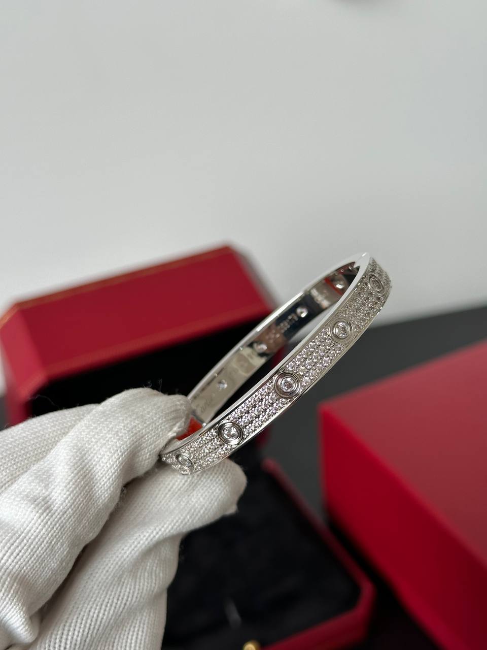 Cartier LOVE Bracelet, Medium Model, Paved Diamonds
