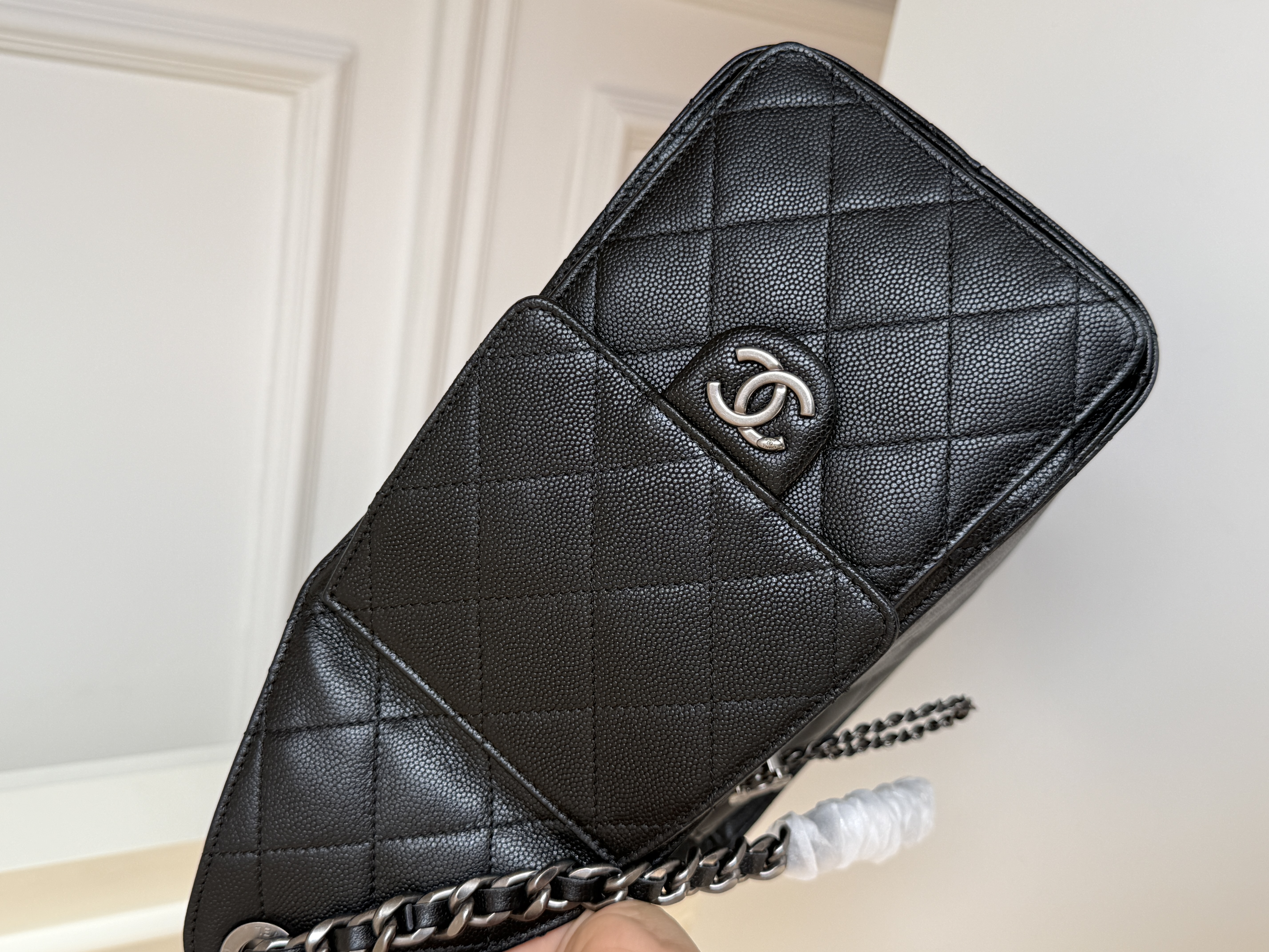 Chanel Caviar Quilted Drawstring Chain Bucket Backpack