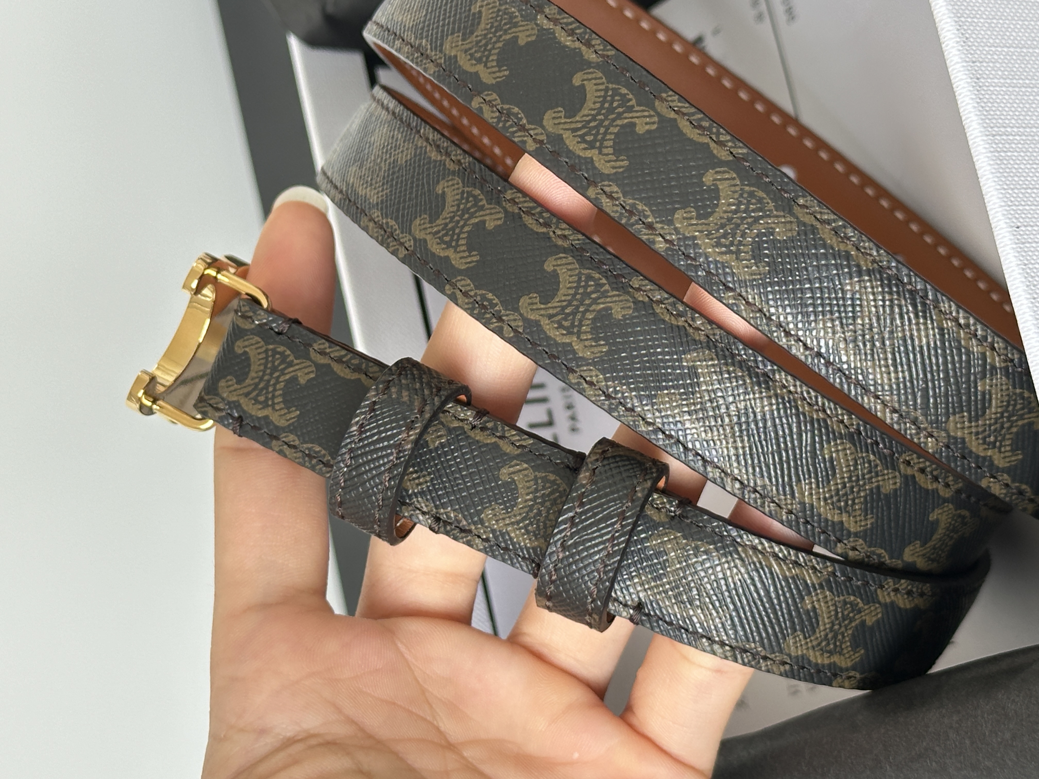 Celine Triomphe Reversible Belt