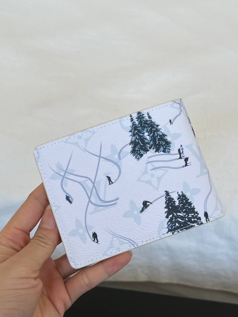 Louis Vuitton Ski-Themed Printed Monogram Bifold Short Wallet