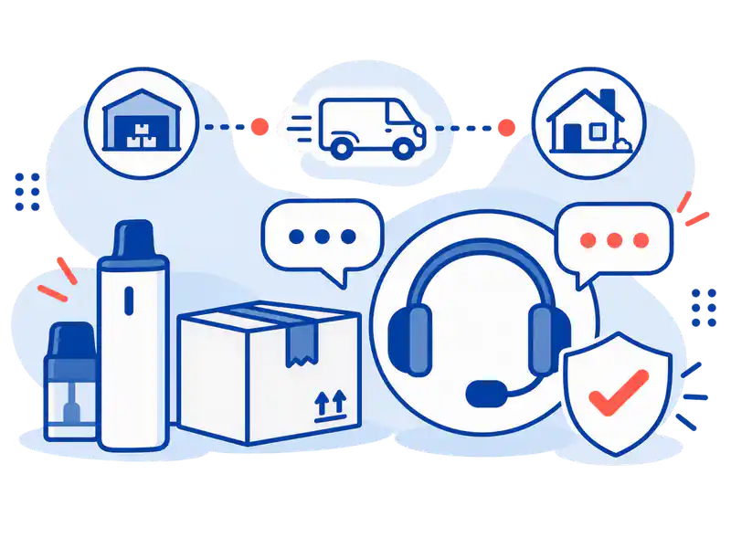 OZ Vape Direct human order support illustration