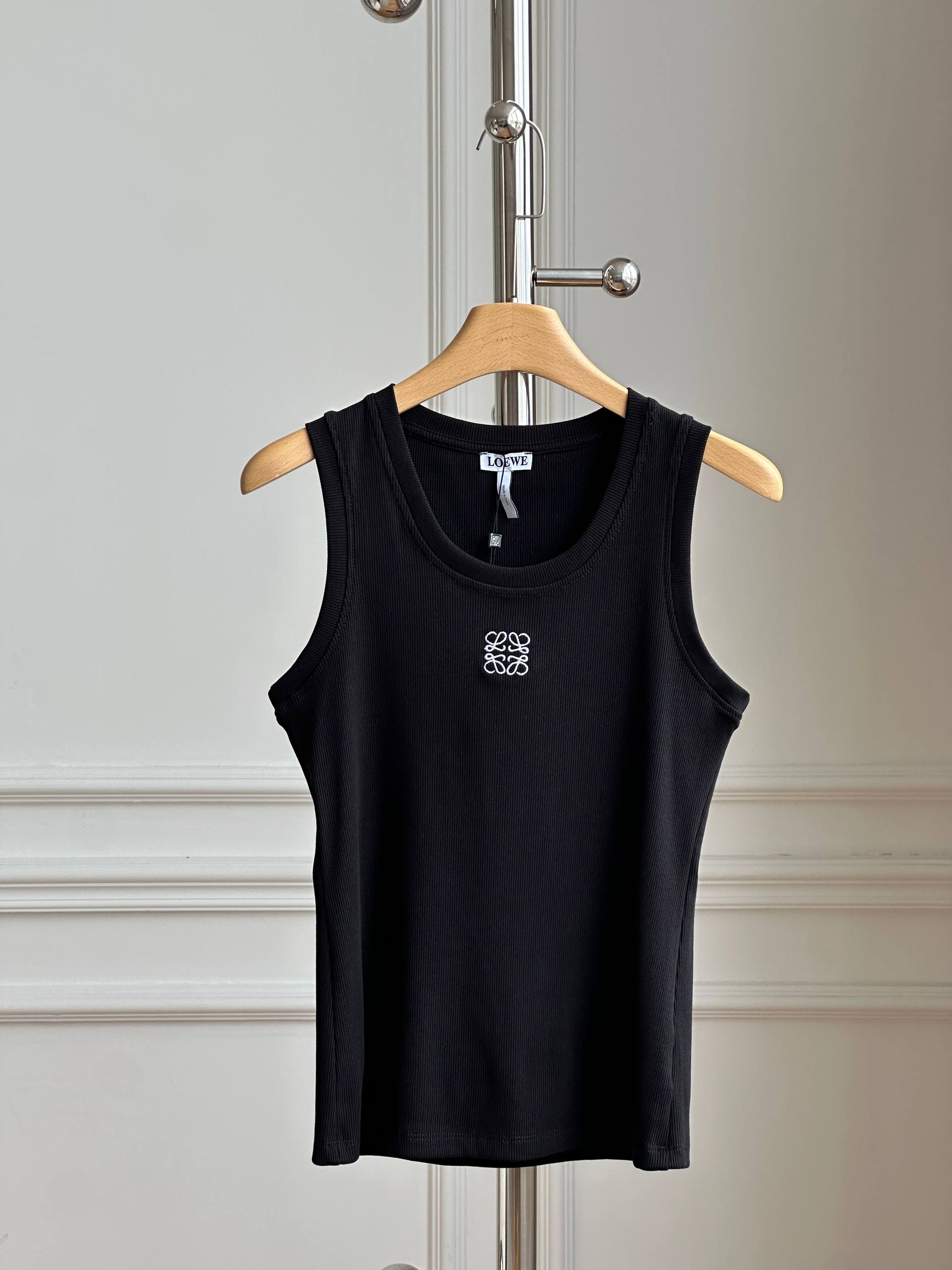 LOEWE Anagram Embroidered Ribbed Tank Top