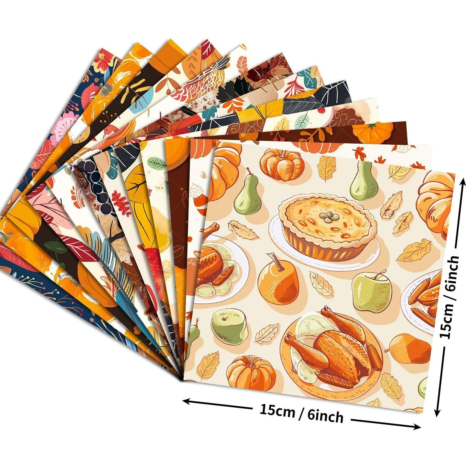 2105 12 sheets/pack Autumn Harvest Festival Material Paper