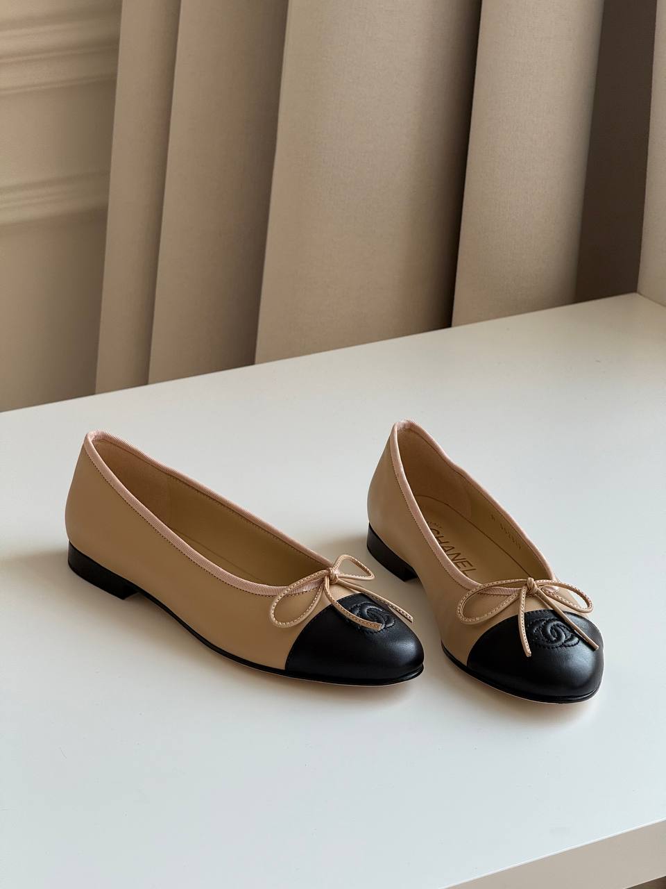 CHANEL Classic Two-Tone Ballet Flats