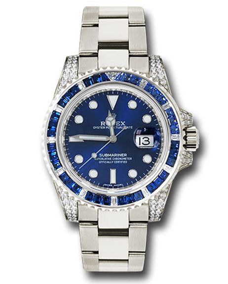 Rolex Submariner Date 116659 SABR 18K White Gold Diamonds Sapphires UNWORN【1:1 Replica】