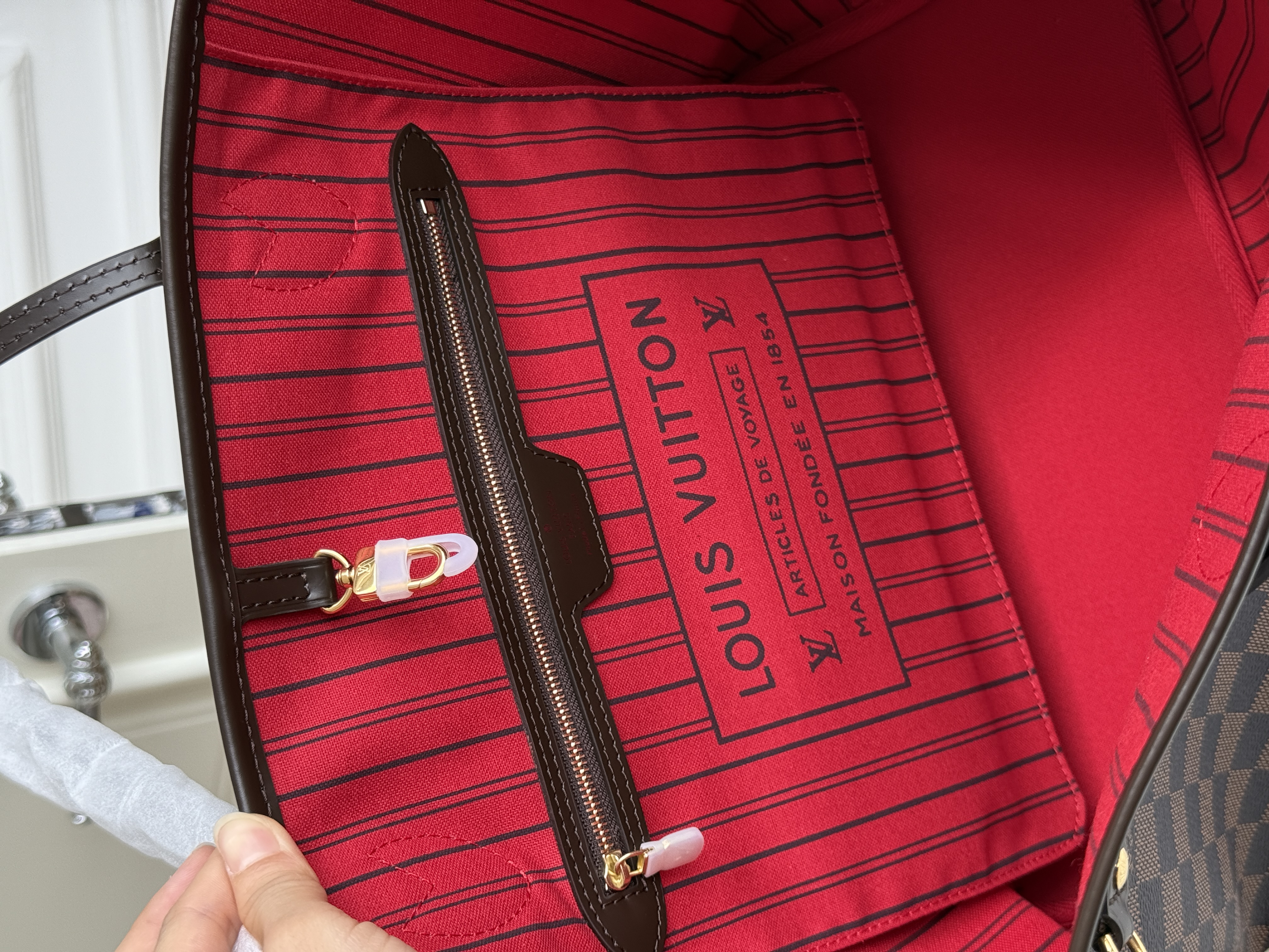 Louis Vuitton Neverfull MM Damier Ebene Check Tote Bag