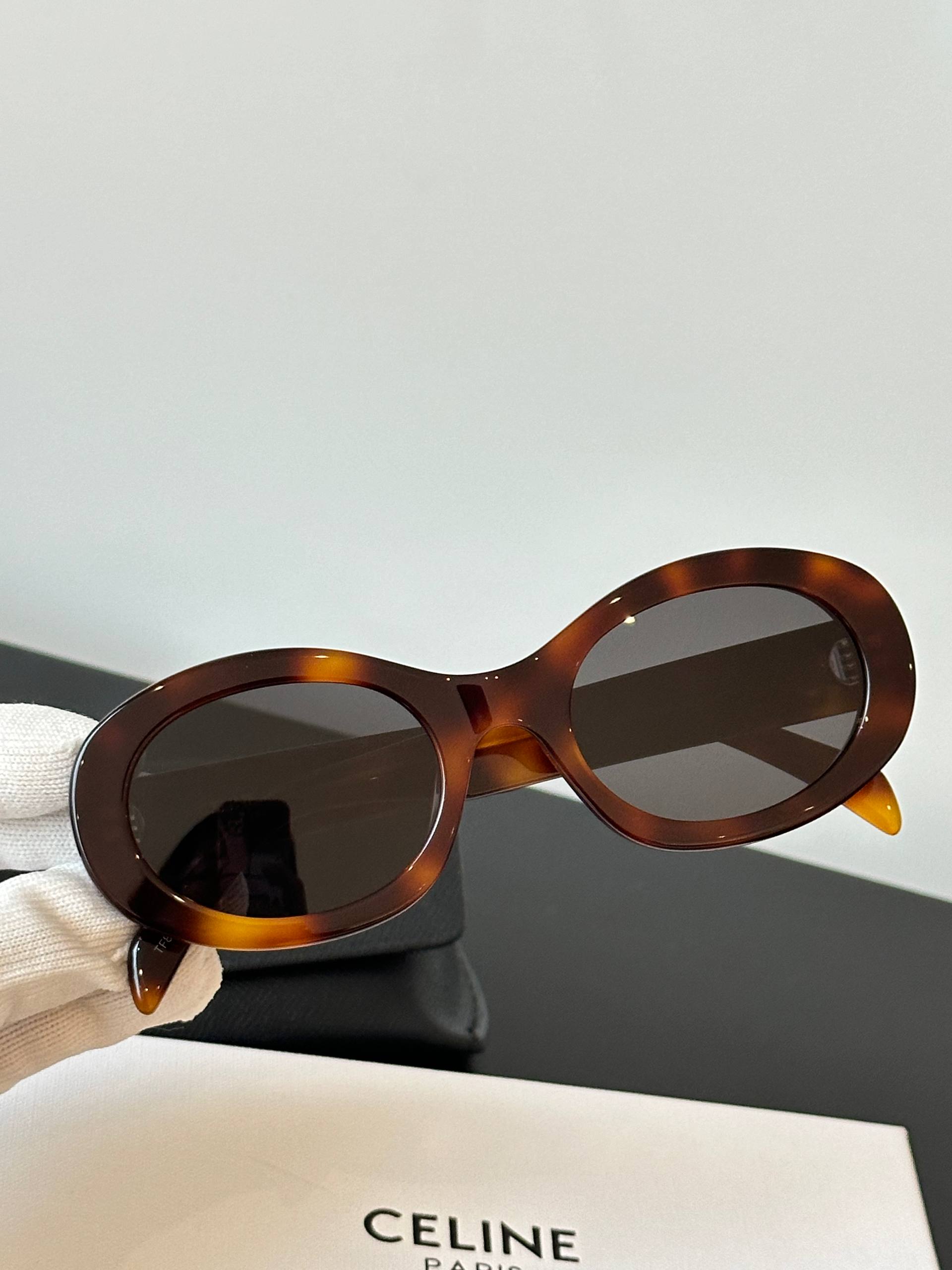 CELINE Triomphe Oval Cat-Eye Sunglasses