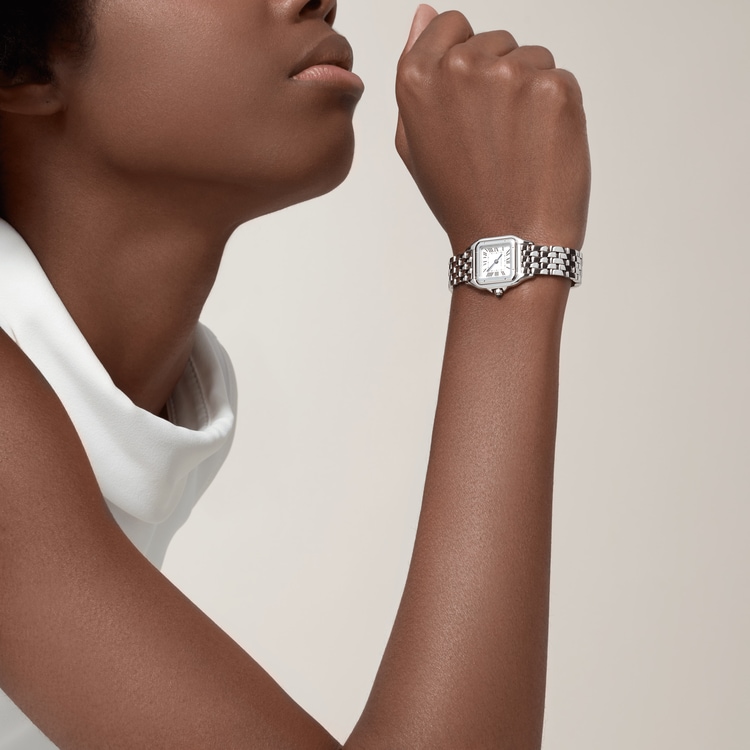 PANTHÈRE DE CARTIER WATCH, SMALL MODEL Small model, quartz movement, steel【1:1 Replica】
