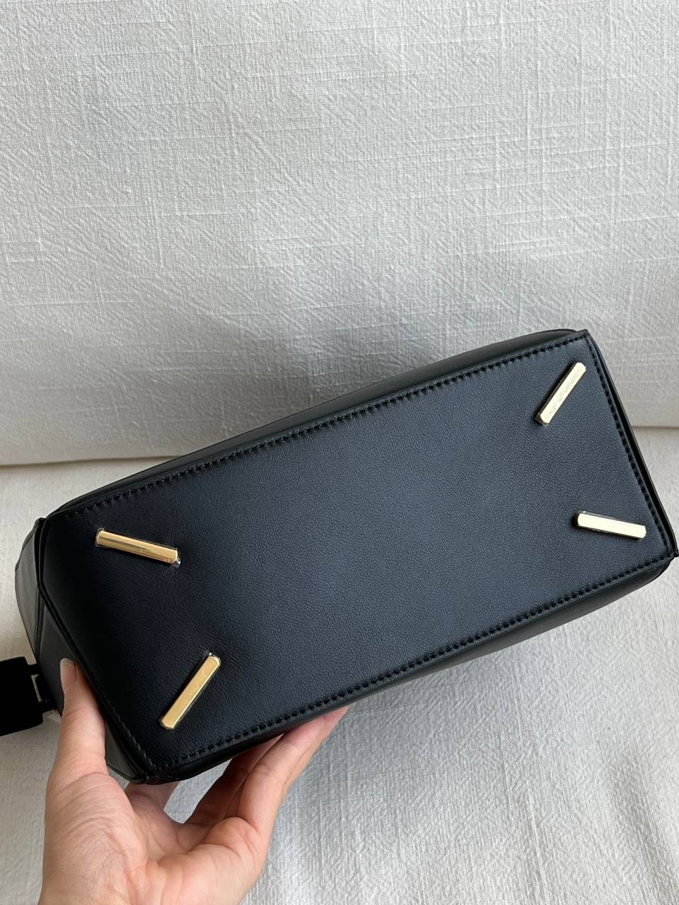 Loewe Black Smooth Calskin Mini Puzzle Bag