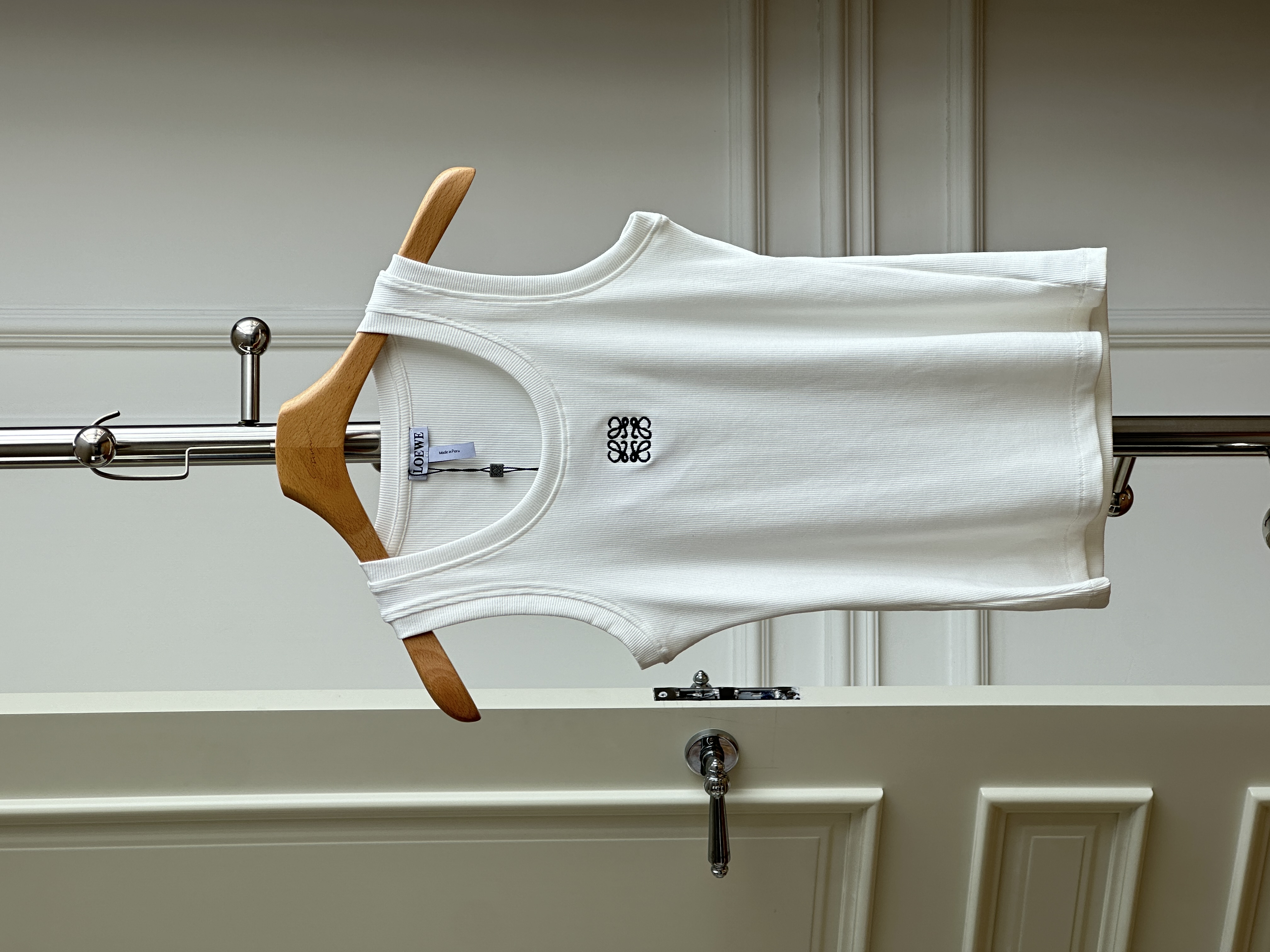 LOEWE Anagram Embroidered Ribbed Tank Top