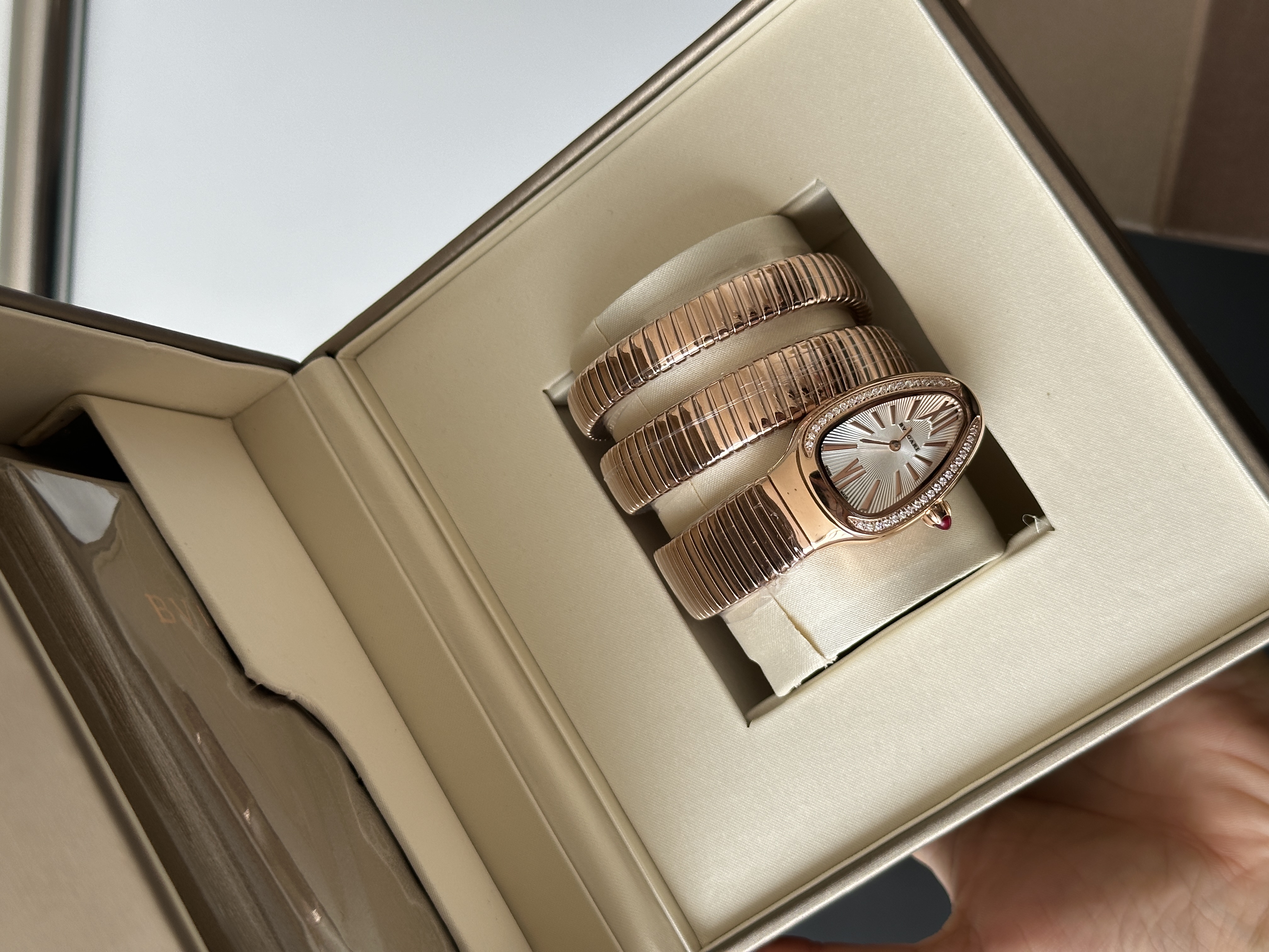 BVLGARI Serpenti Tubogas Rose Gold Diamond Snake Wrap Watch