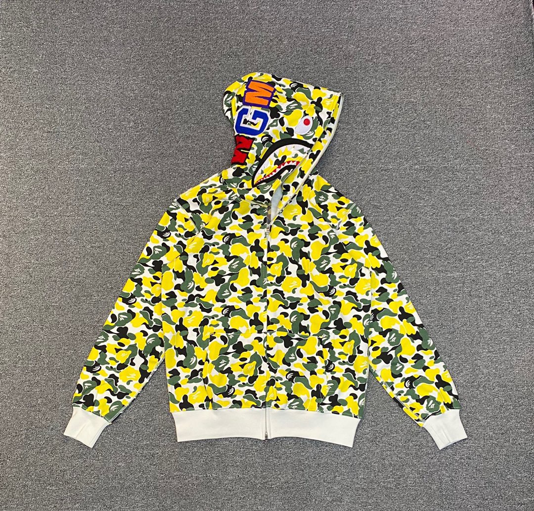1:1 Best Quality Light Yellow Camo Zipper Hoodie