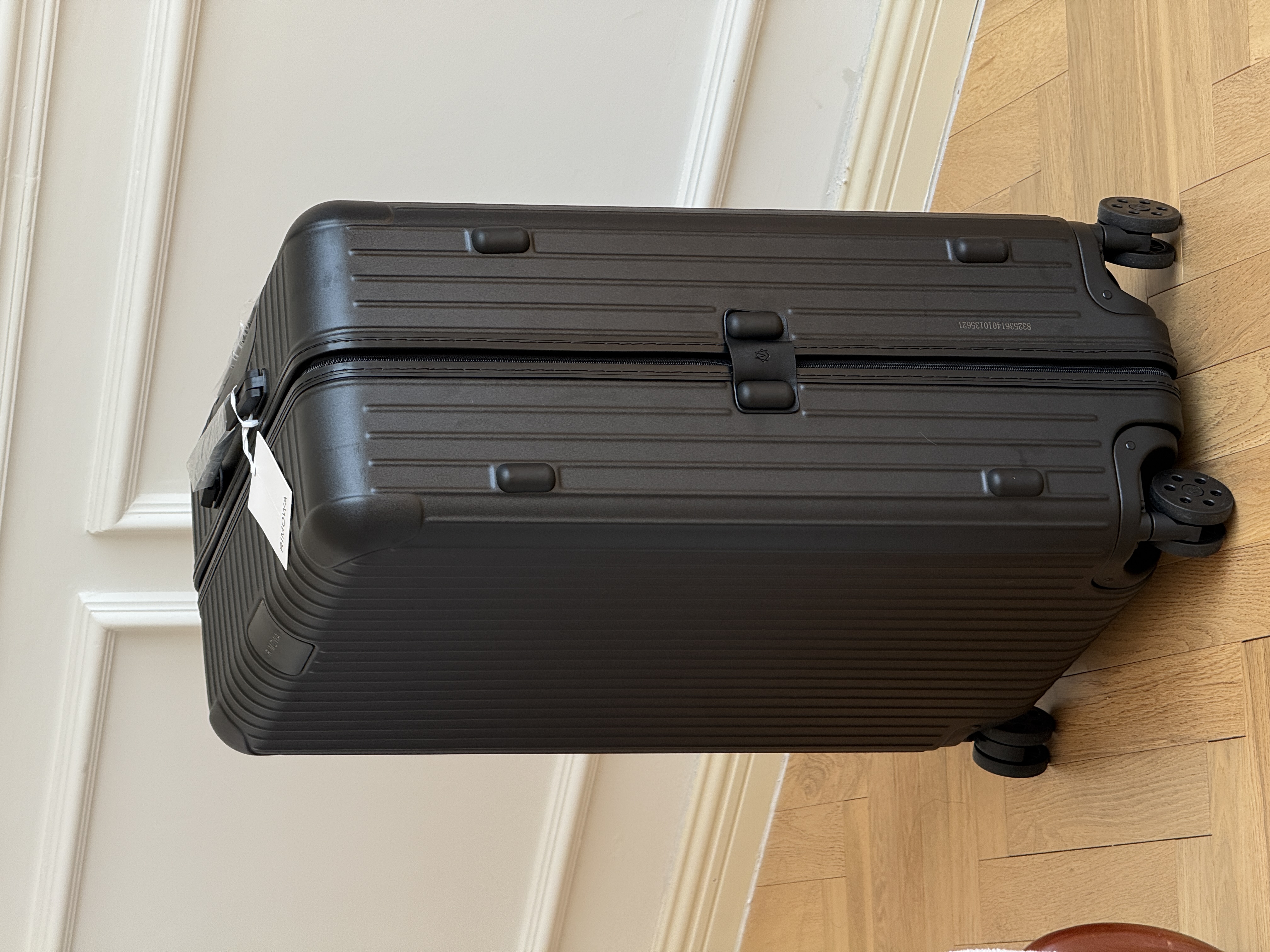 RIMOWA Essential Matte Black Vertical Groove Check-in Luggage