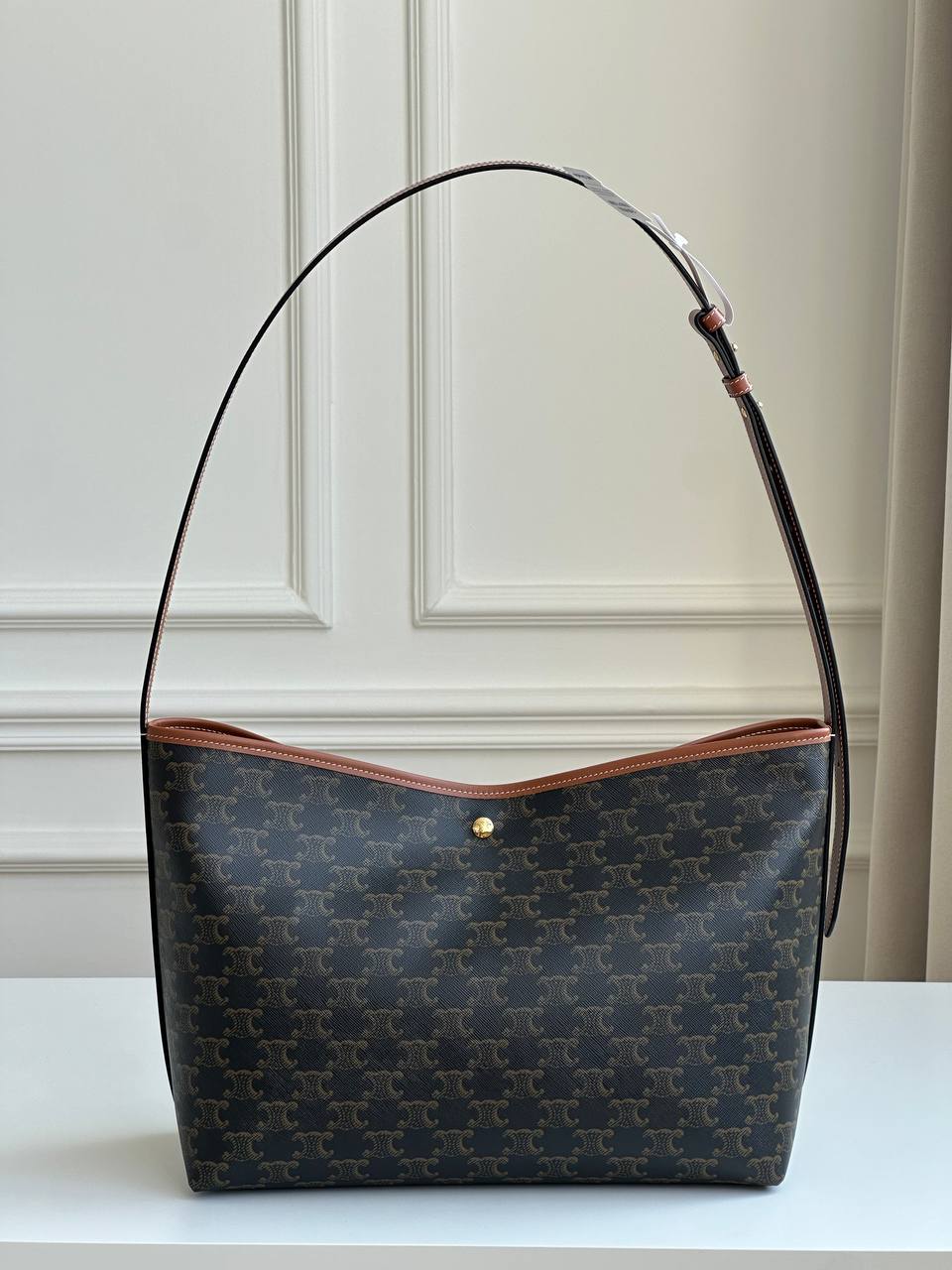 Celine Medium Flat Shopper / Triomphe Hobo Tote Bag