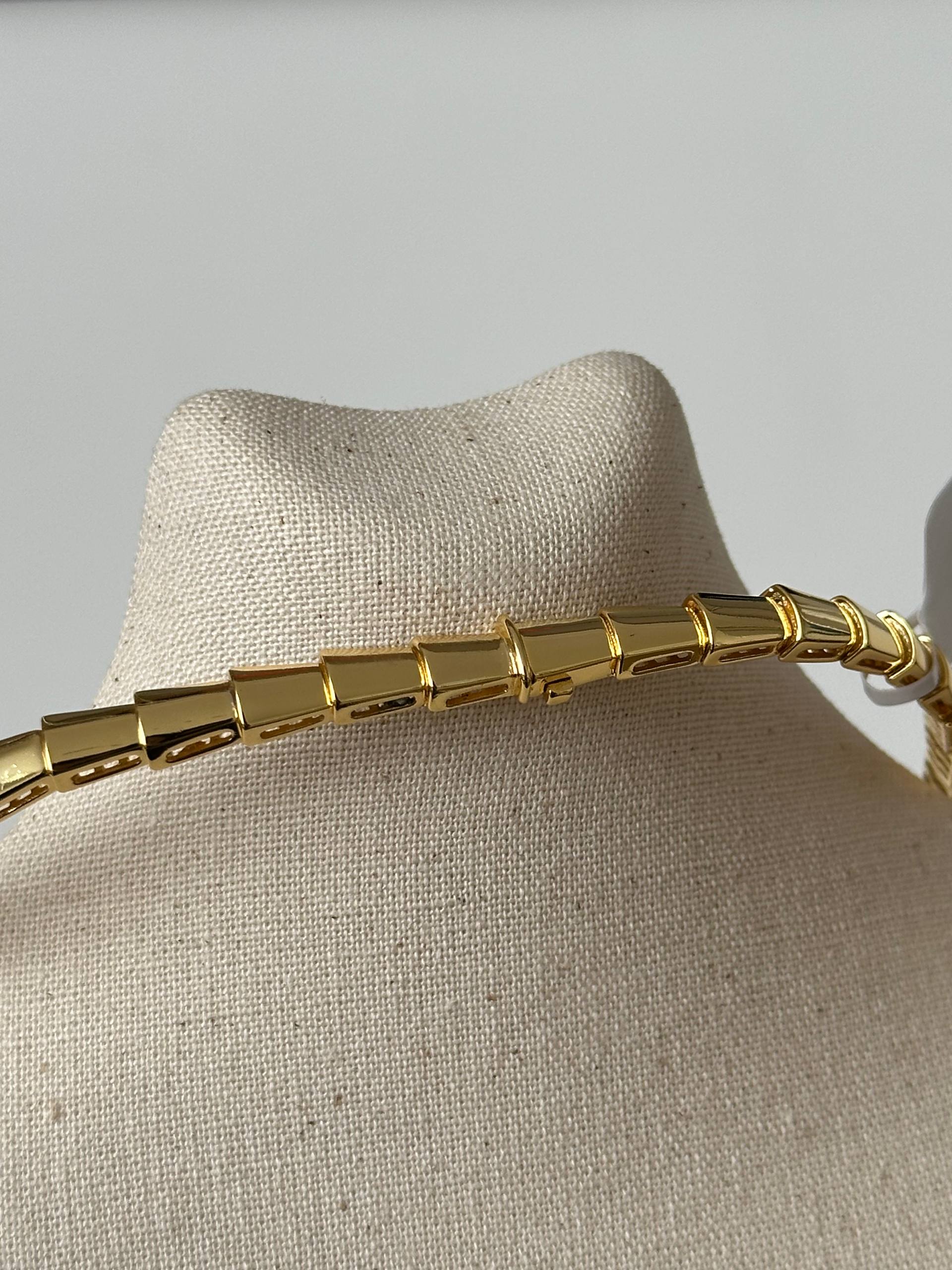 Bvlgari Serpenti Viper Yellow Gold Diamond Choker Necklace