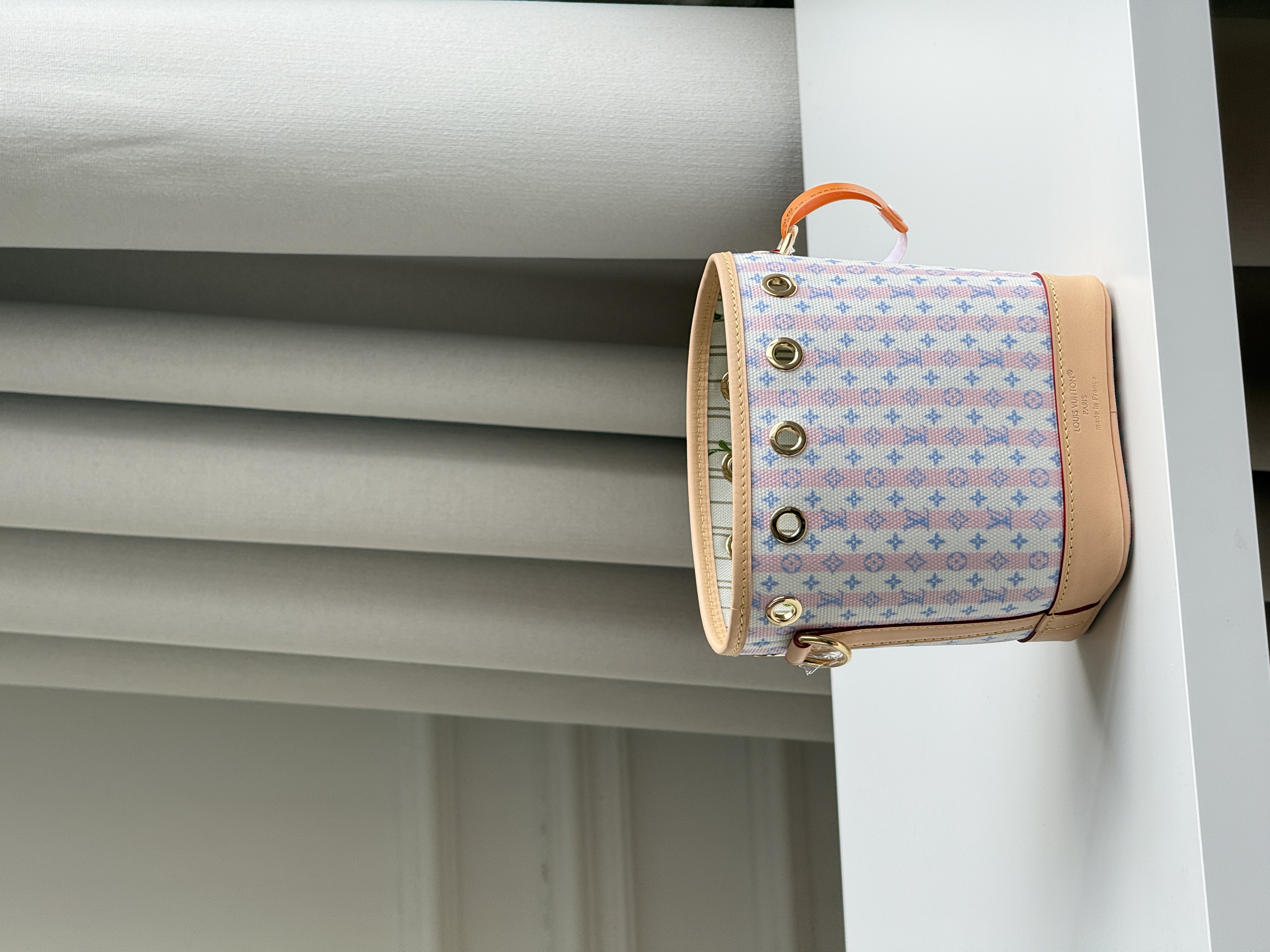 Louis Vuitton Pink Stripes Limited Print Mini Drawstring Bucket Bag