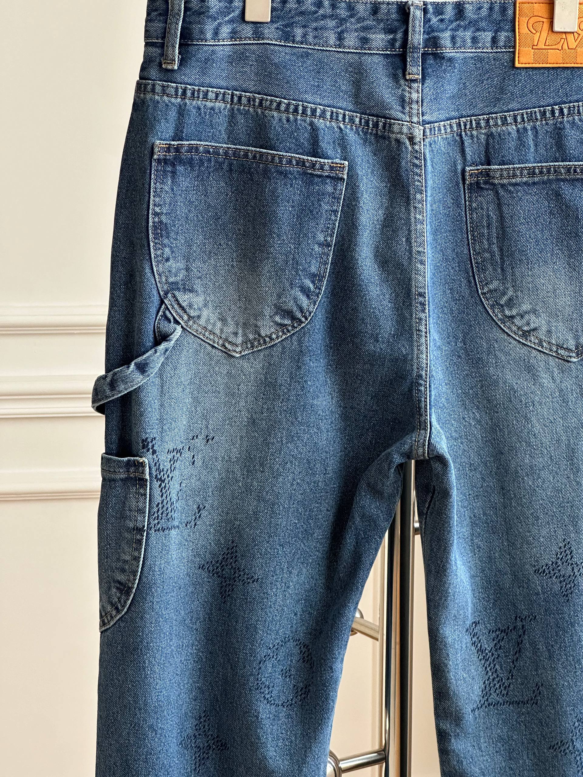 Louis Vuitton Monogram Laser-Etched Carpenter Jeans