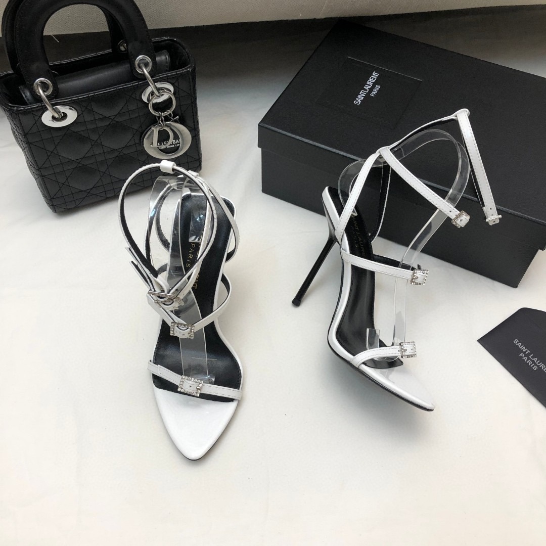 YSL 10.5CM Strap & Buckle Slide Heels