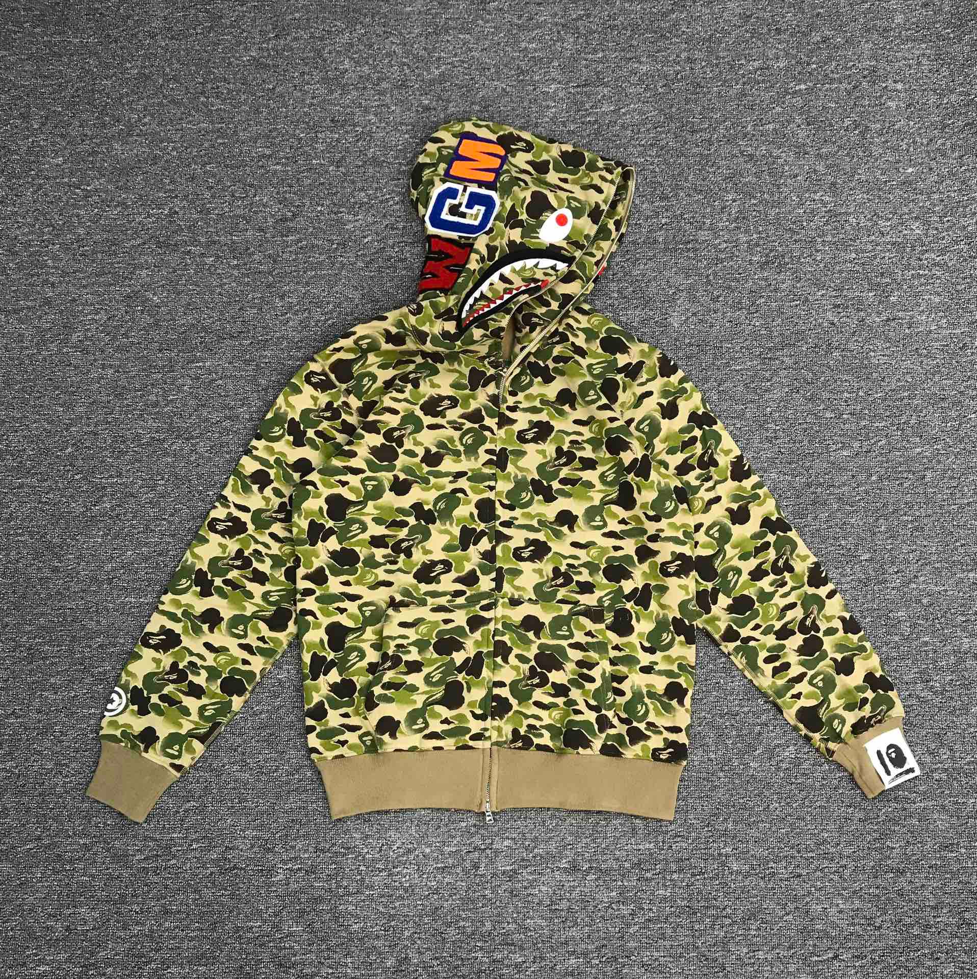 1:1 Best Quality Olive Camo Zipper Hoodie