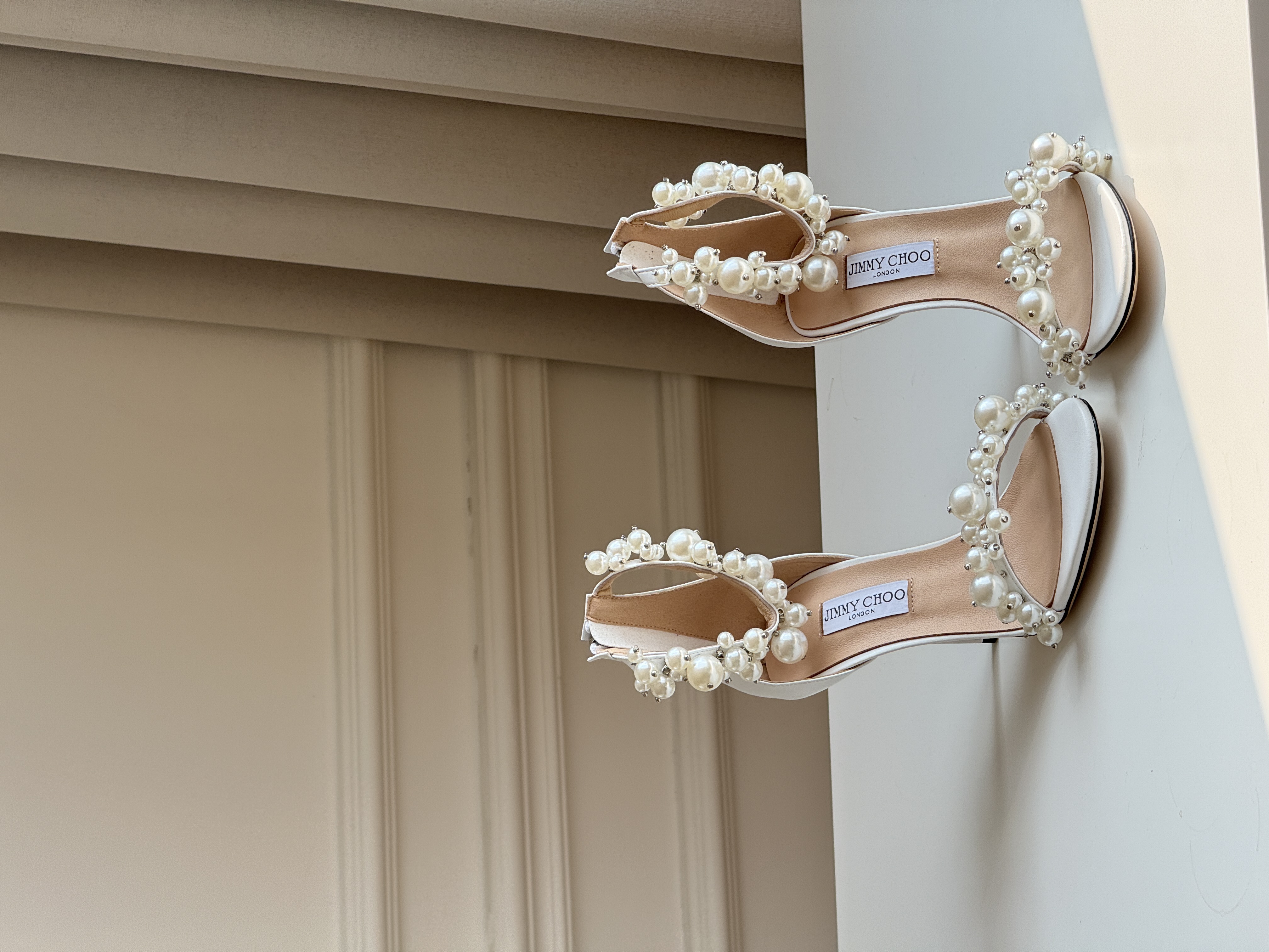 Jimmy Choo Aura Pearl Stiletto Sandals