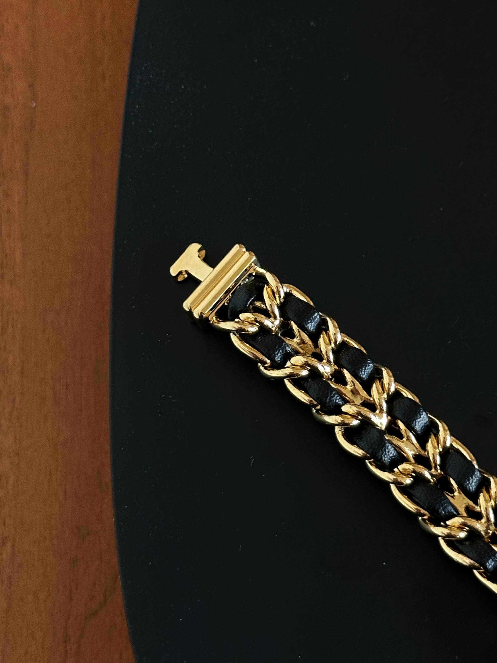 Chanel Première Smooth Gold Leather Interwoven Chain Watch