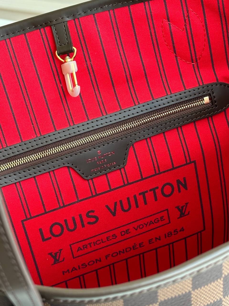 Louis Vuitton Neverfull MM Damier Ebene Tote Bag